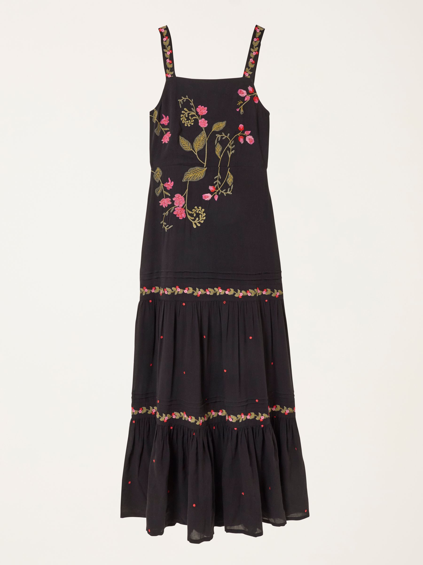 Gia Black Petite Embroidered Maxi Dress | FatFace USA