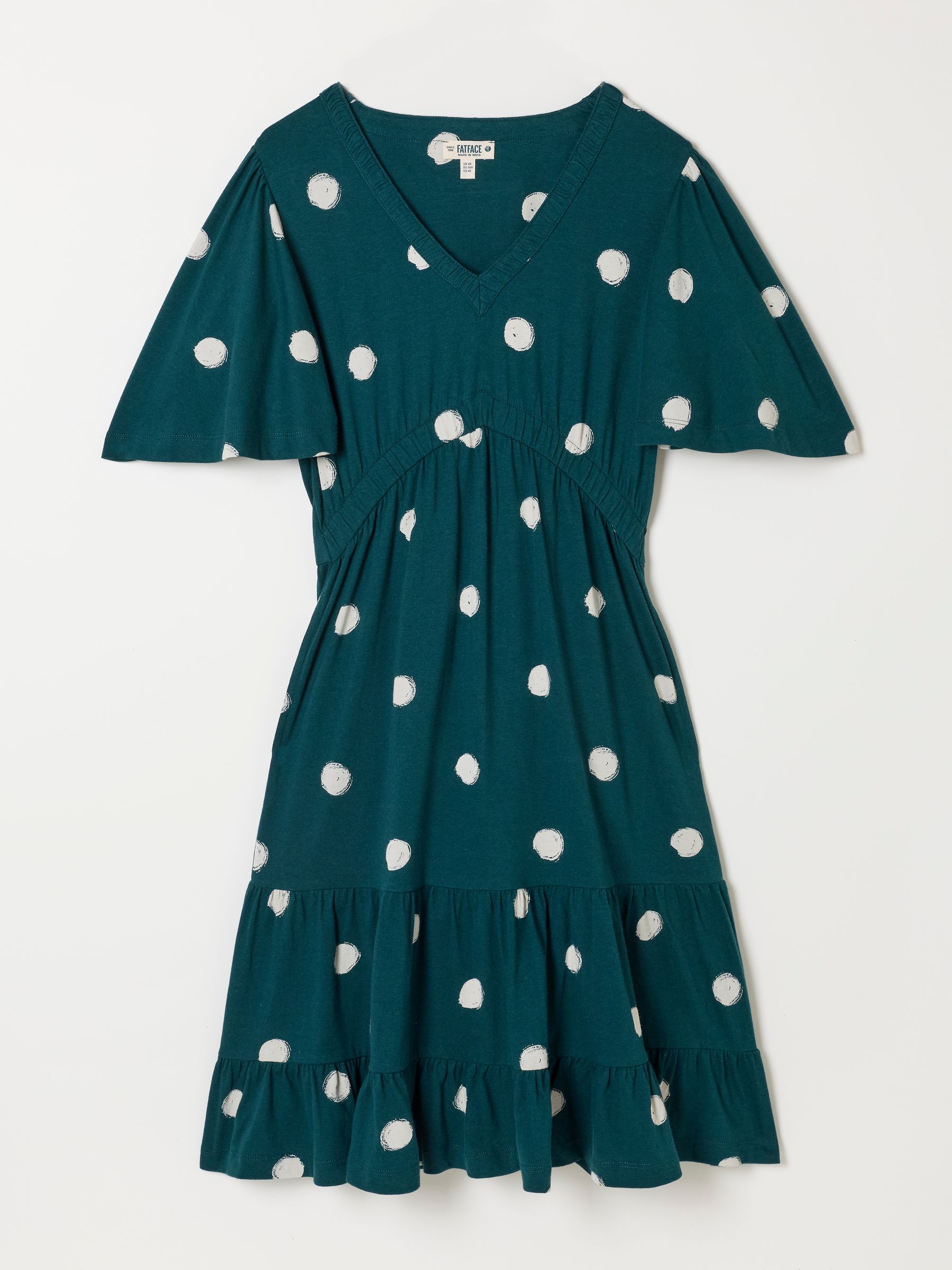 Dark Teal Spot Petite Jersey Dress - Image 7 of 7