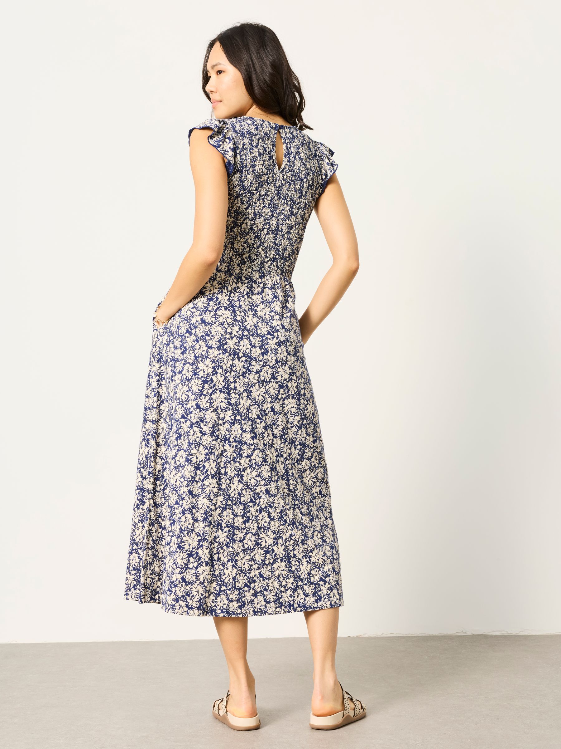 Fat Face - Blue Shells - Demi Blue Shells Petite Jersey Midi Dress