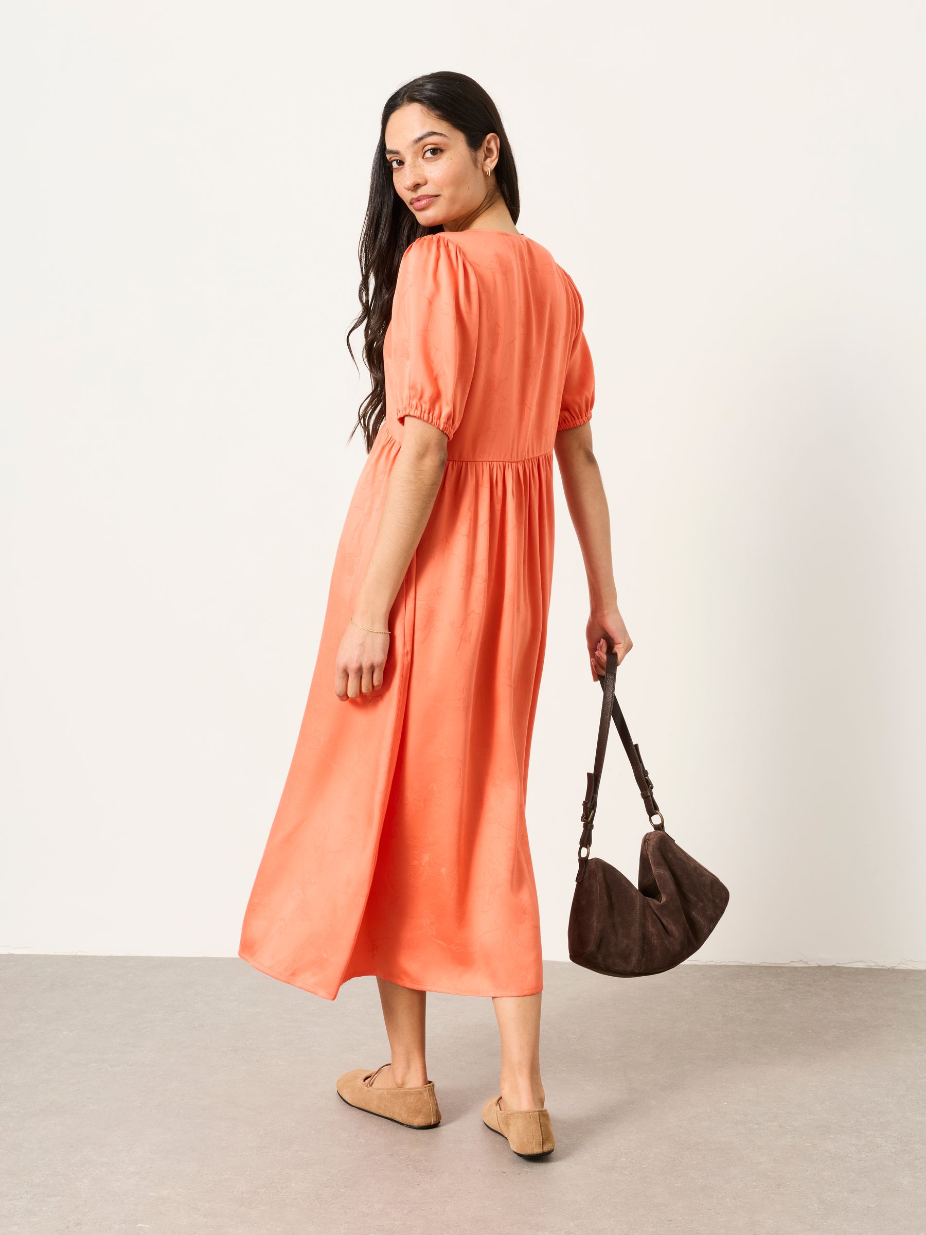 Remi Coral Pink Petite Midi Dress - Image 2 of 5