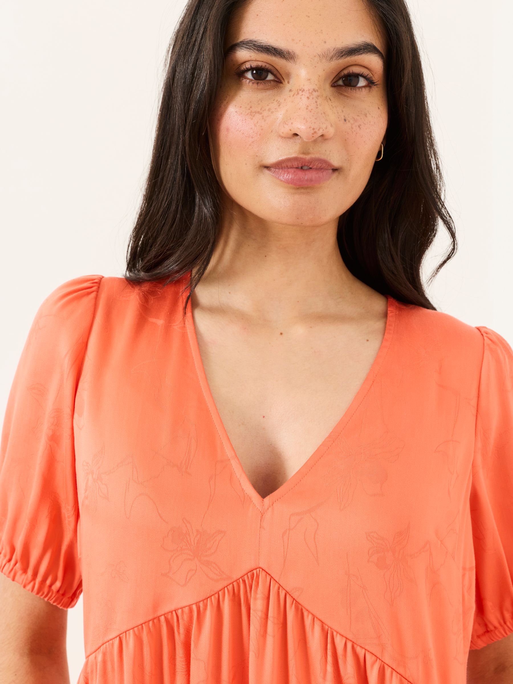 Remi Coral Pink Petite Midi Dress - Image 3 of 5