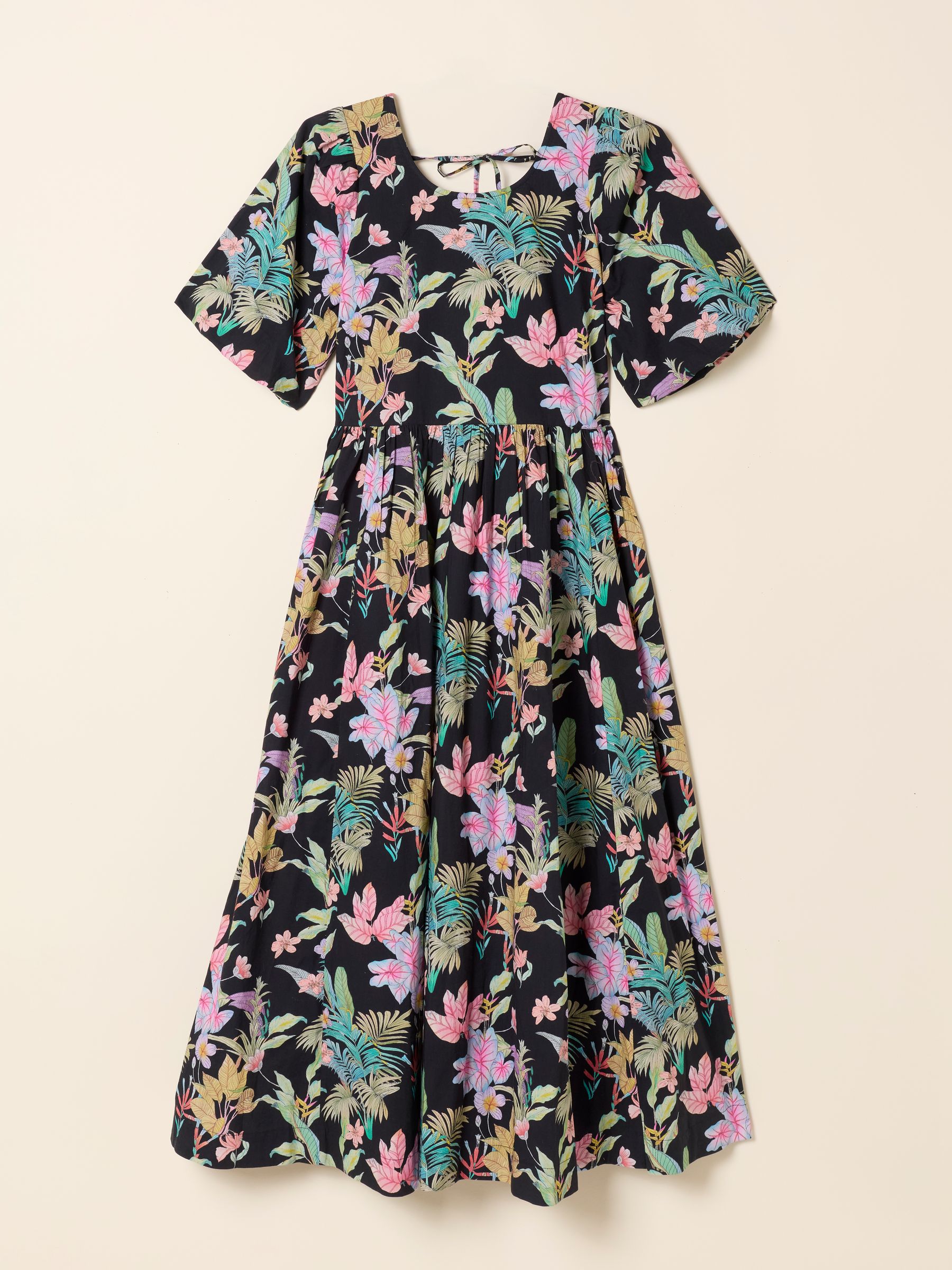 Bria Black Tropical Petite Midi Dress - Image 7 of 7 Bria Black Tropical Petite Midi Dress - Image 7 of 7