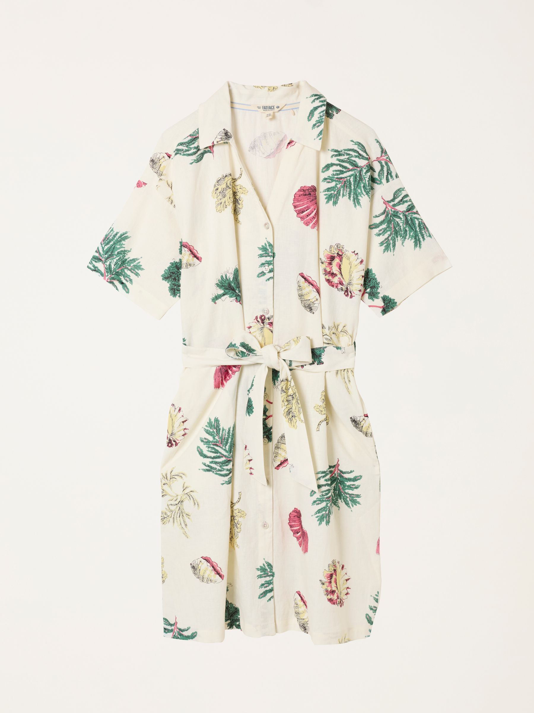 Cleo Ivory Sketched Shells Petite Shirt Dress - Image 7 of 7