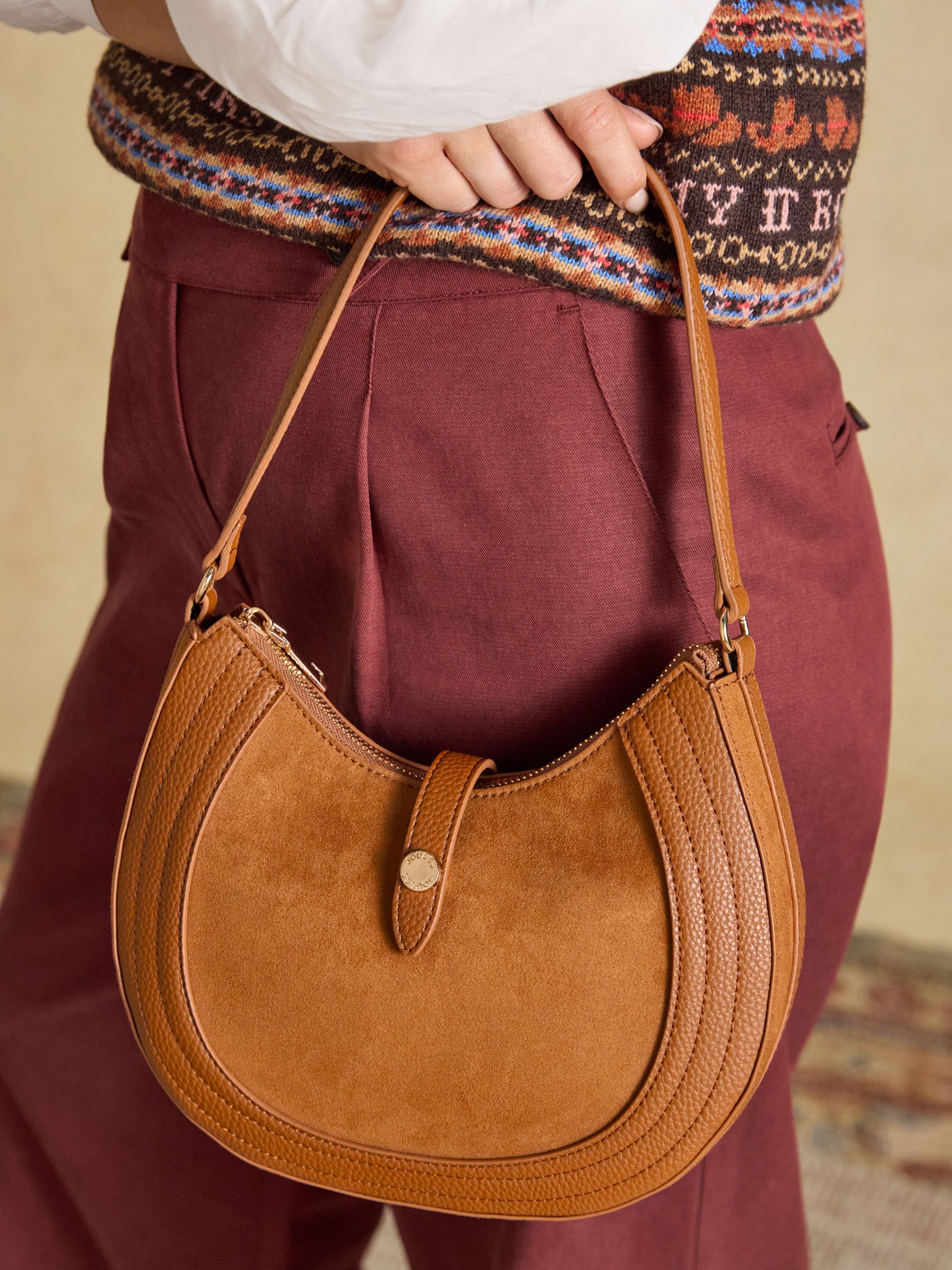 Tan Brown Crossbody Saddle Bag - Image 2 of 8 Tan Brown Crossbody Saddle Bag - Image 2 of 8