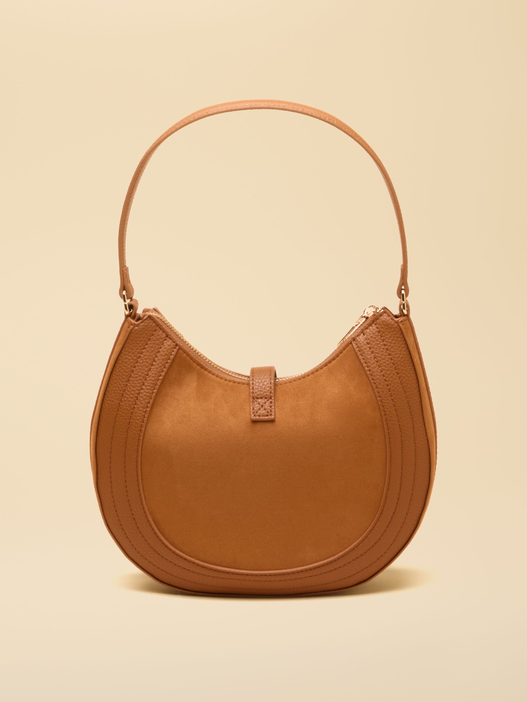 Tan Brown Crossbody Saddle Bag - Image 7 of 8