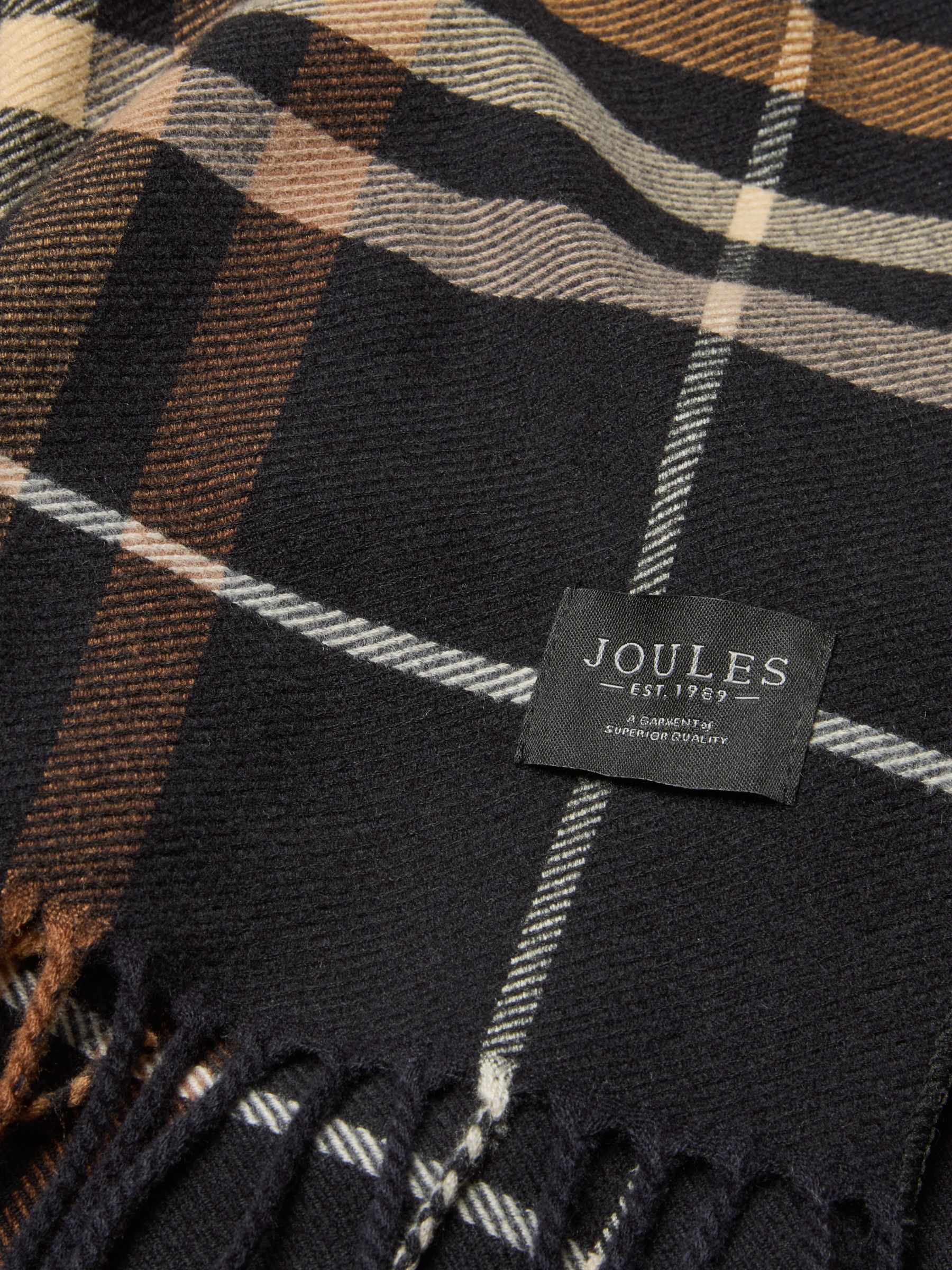 Langtree Black & Tan Check Scarf - Image 4 of 6