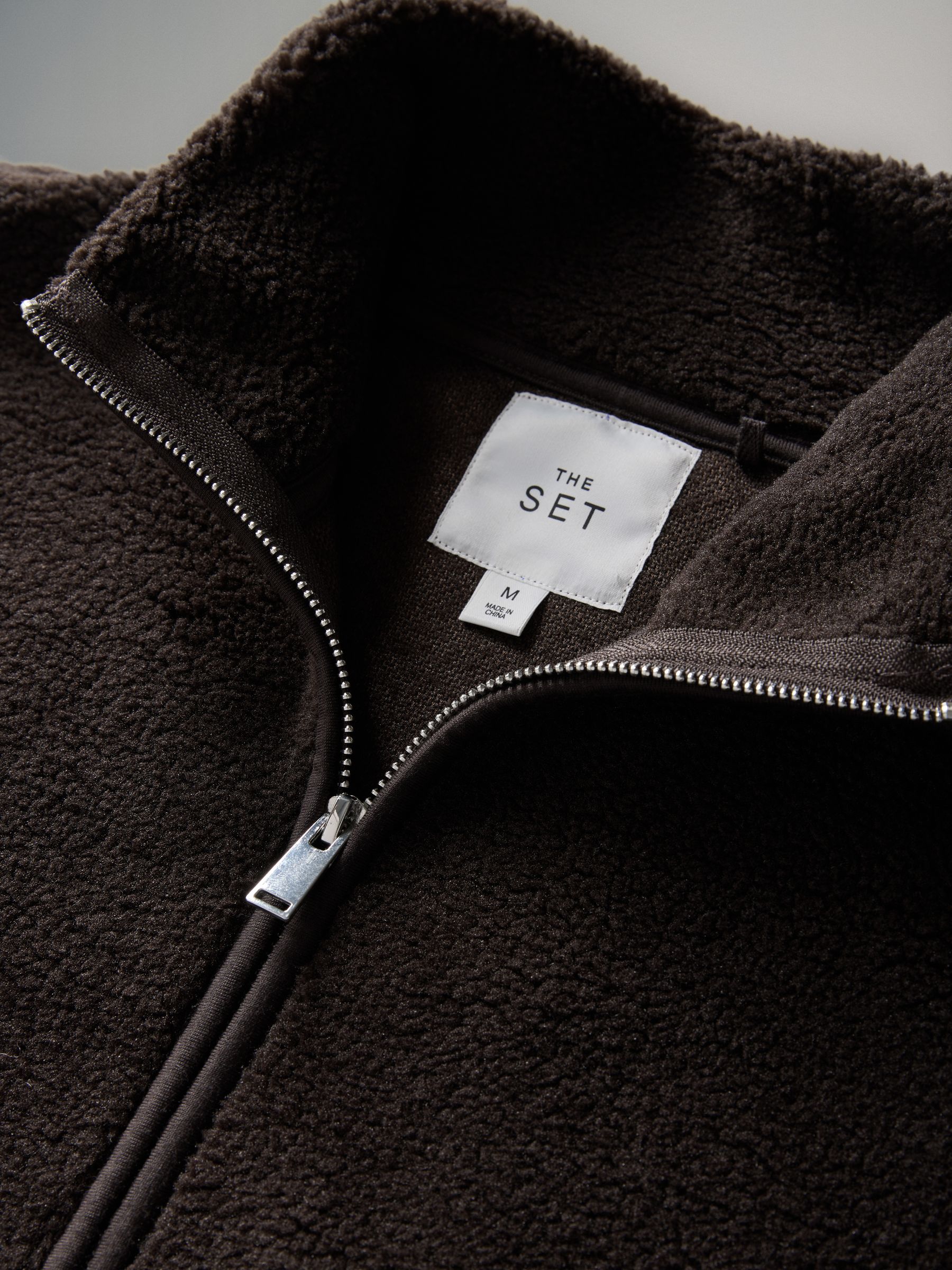 Chocolate Brown/Cream 2 Pack Borg Funnel Neck 1/4 Zip Fleeces - Image 4 of 5