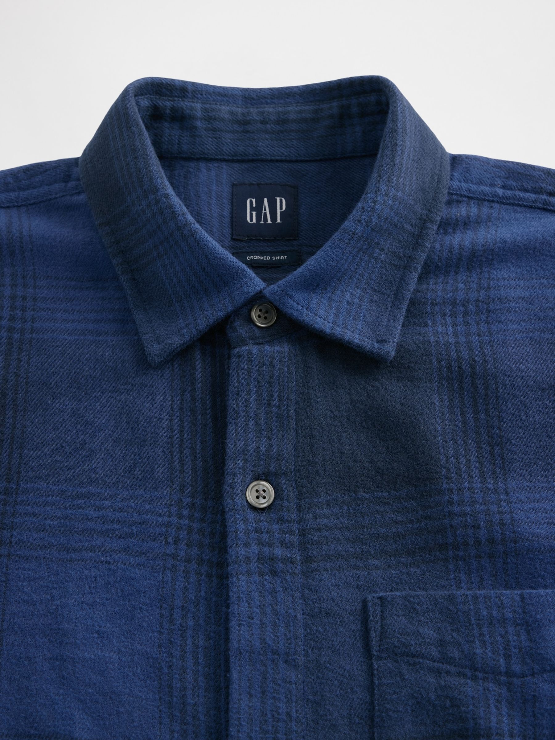 Blue Check Relaxed Flannel Shirt - Image 4 of 4 Blue Check Relaxed Flannel Shirt - Image 4 of 4
