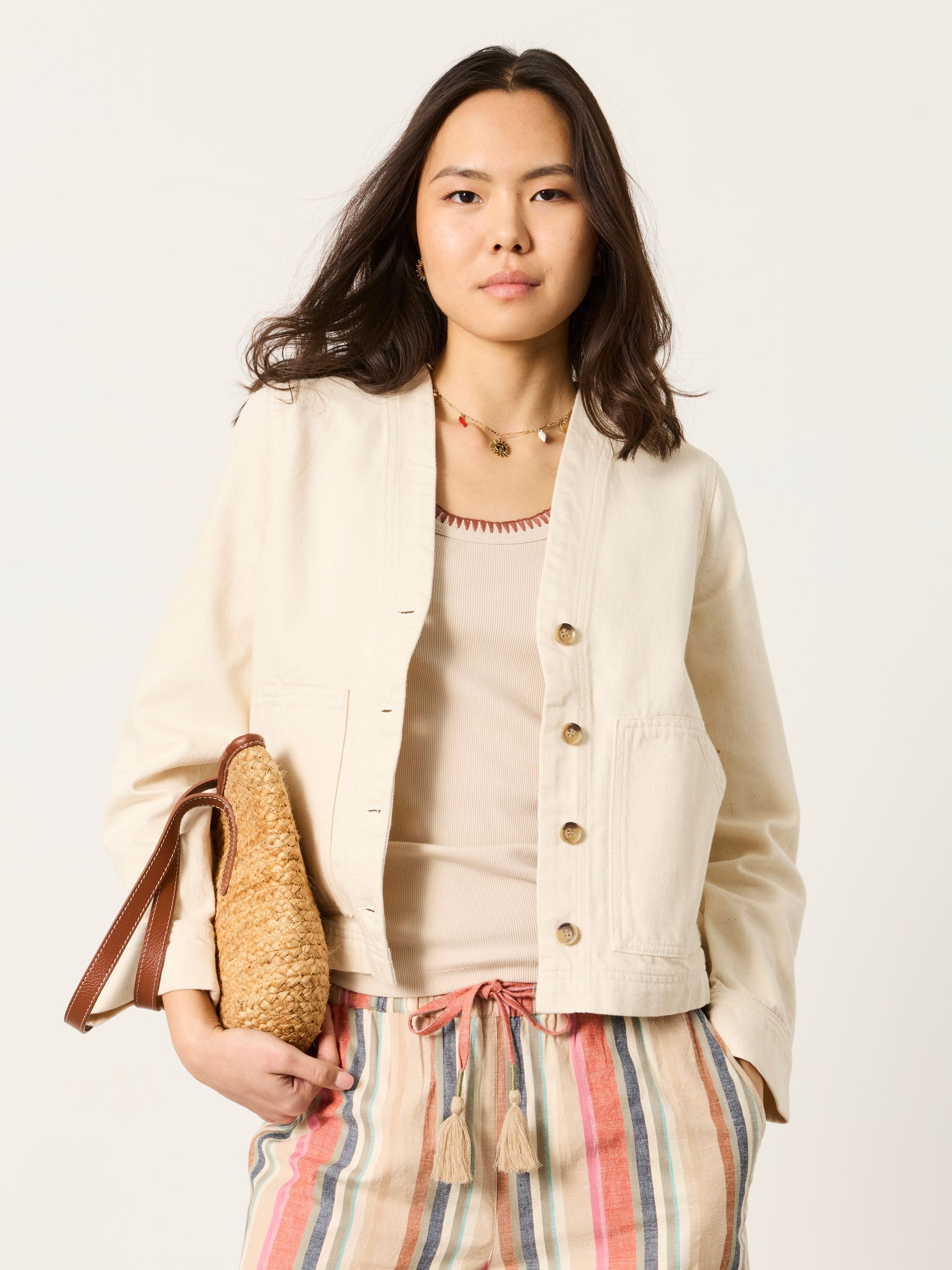 Dulcie Ecru Denim Jacket - Image 1 of 6