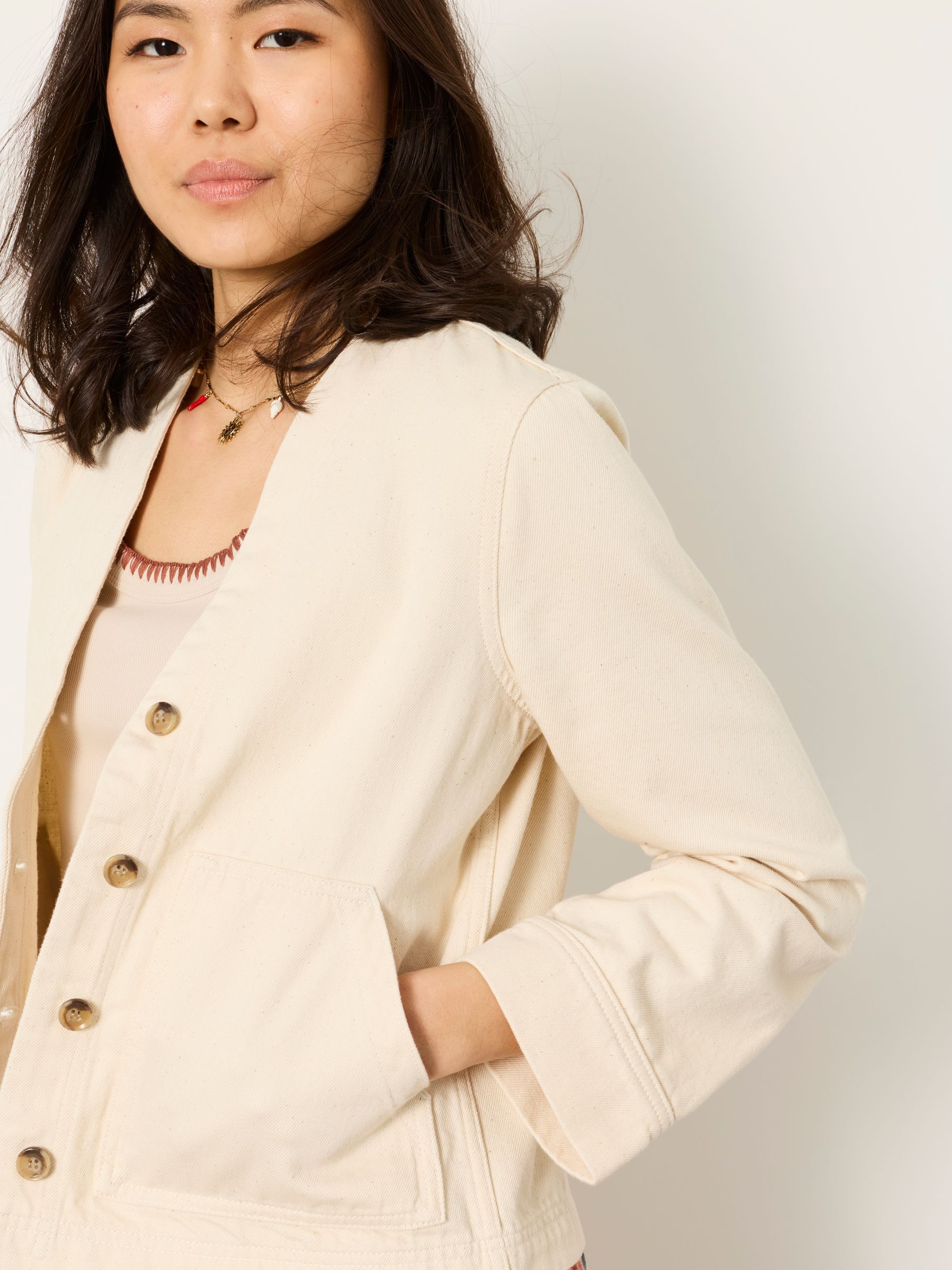 Dulcie Ecru Denim Jacket - Image 5 of 6