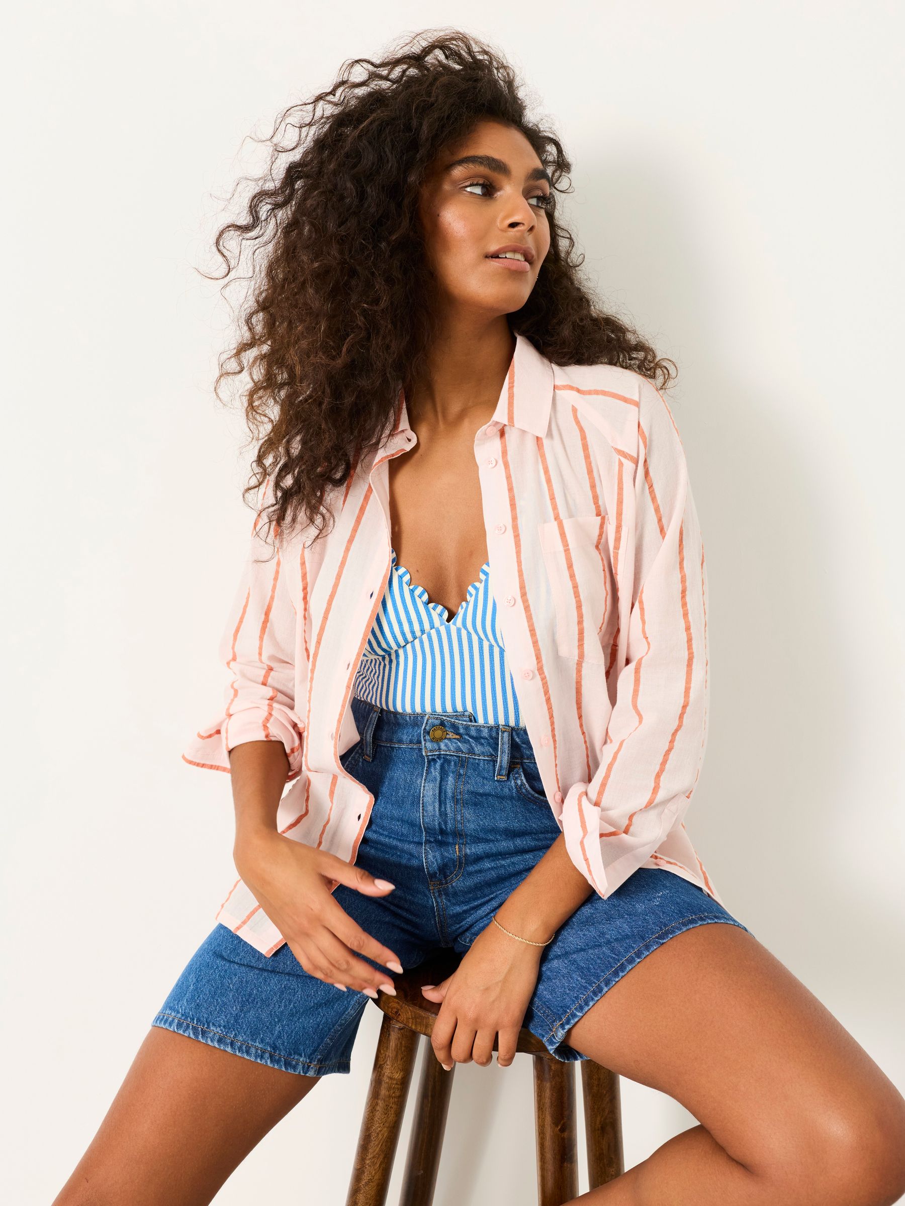Pink Petite Bessie Stripe Shirt - Image 4 of 6
