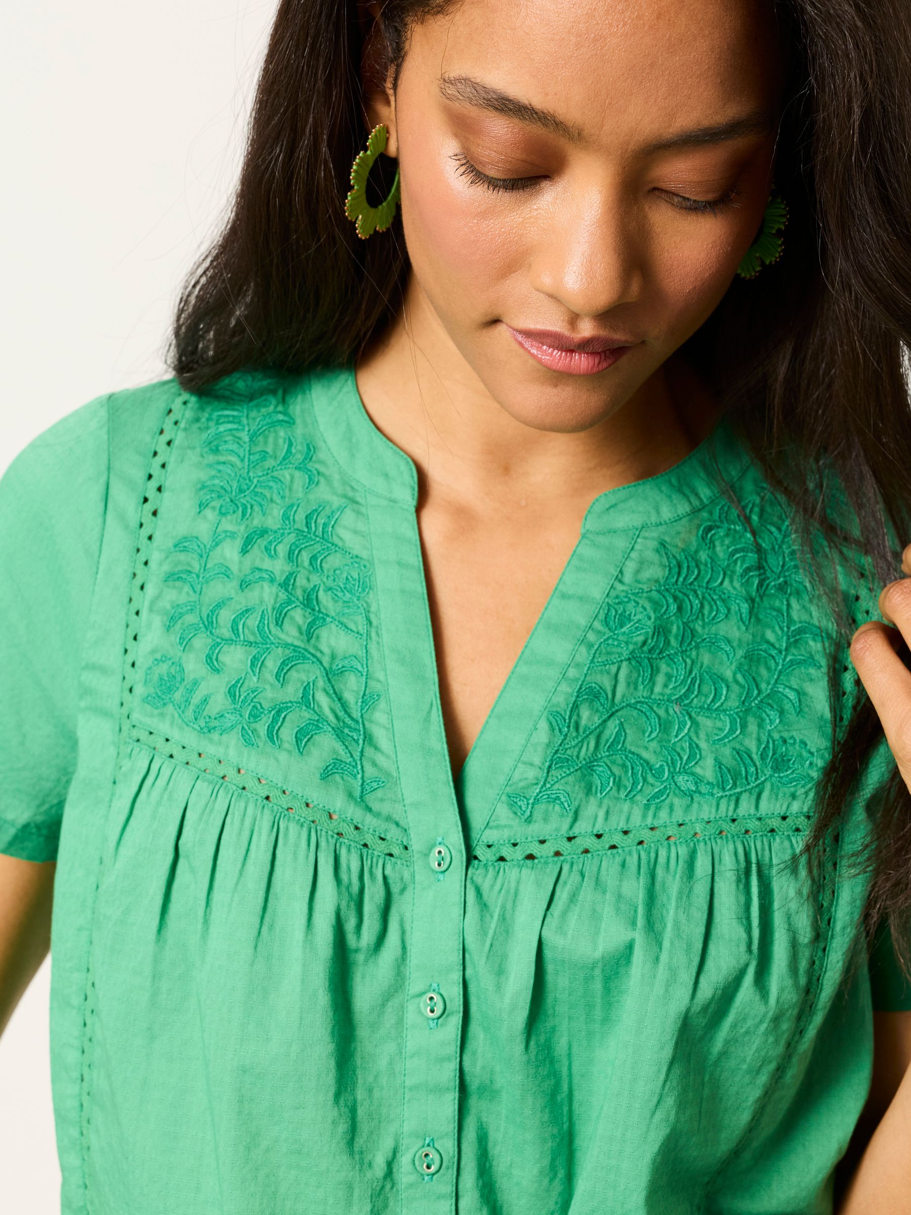 Letty Green Petite Embroidered Blouse - Image 3 of 6