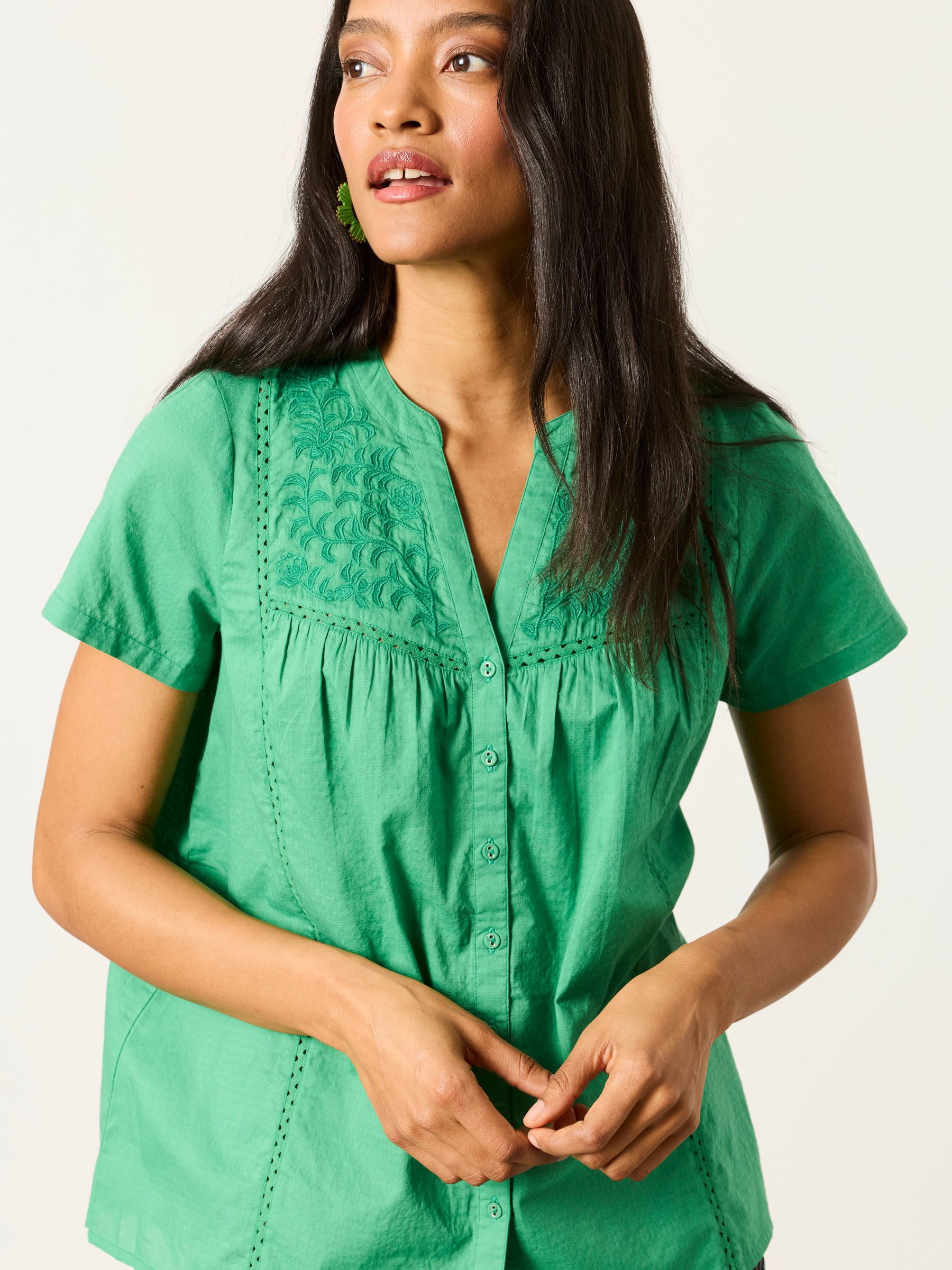 Letty Green Petite Embroidered Blouse - Image 4 of 6