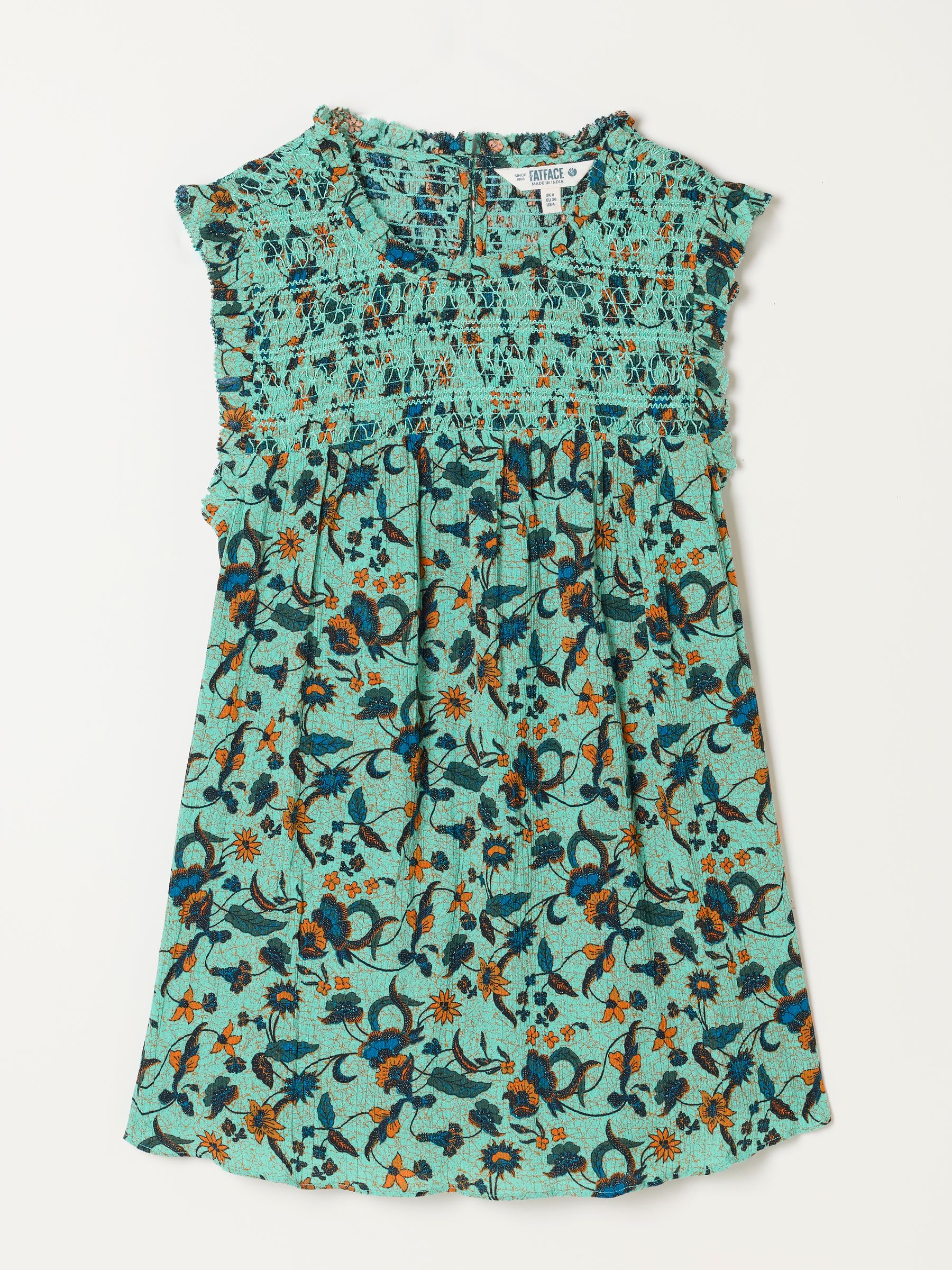 Elle Teal Blue Batik Petite Blouse - Image 6 of 6