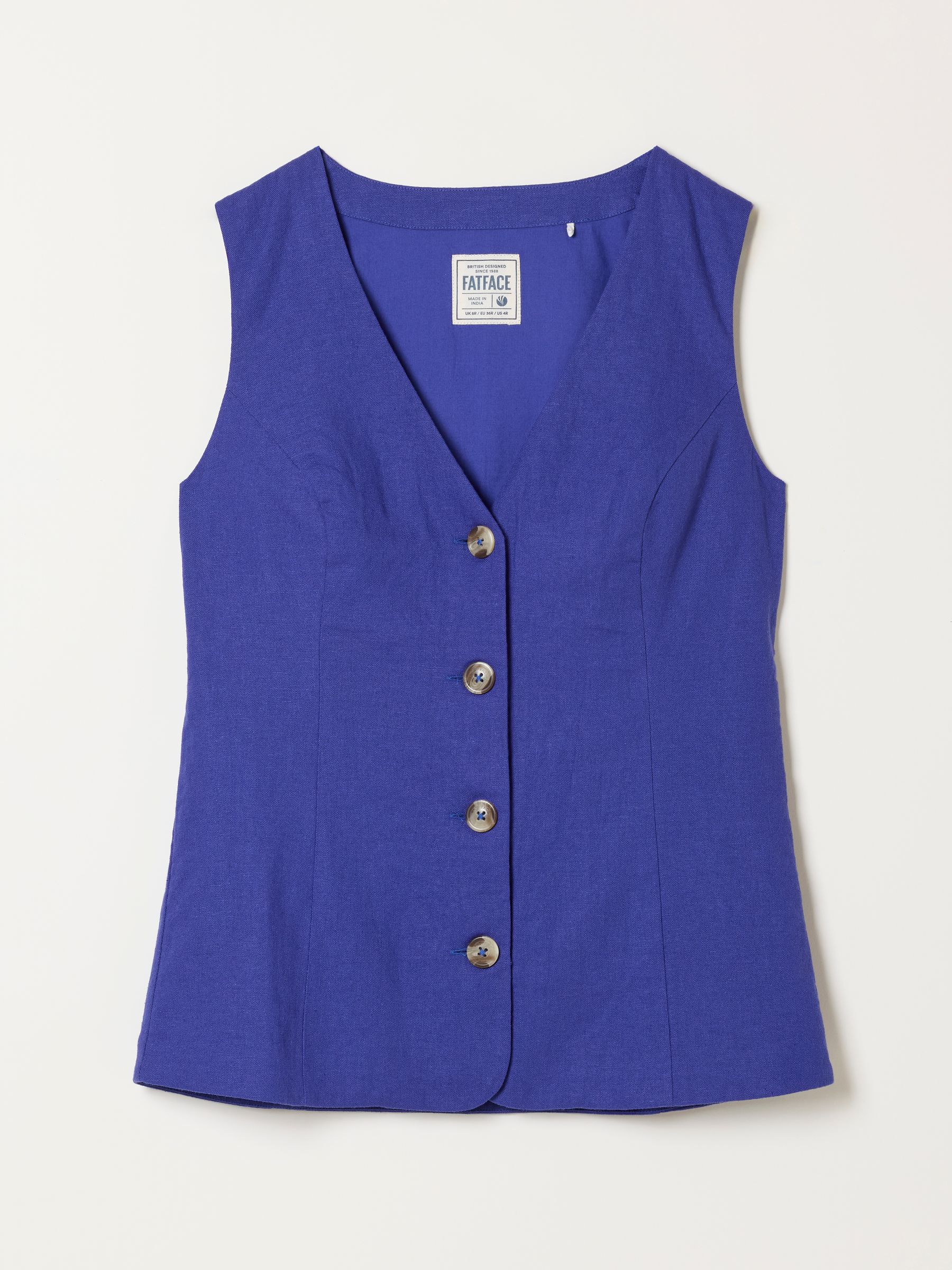 Indie Cobalt Blue Petite Waistcoat - Image 6 of 6