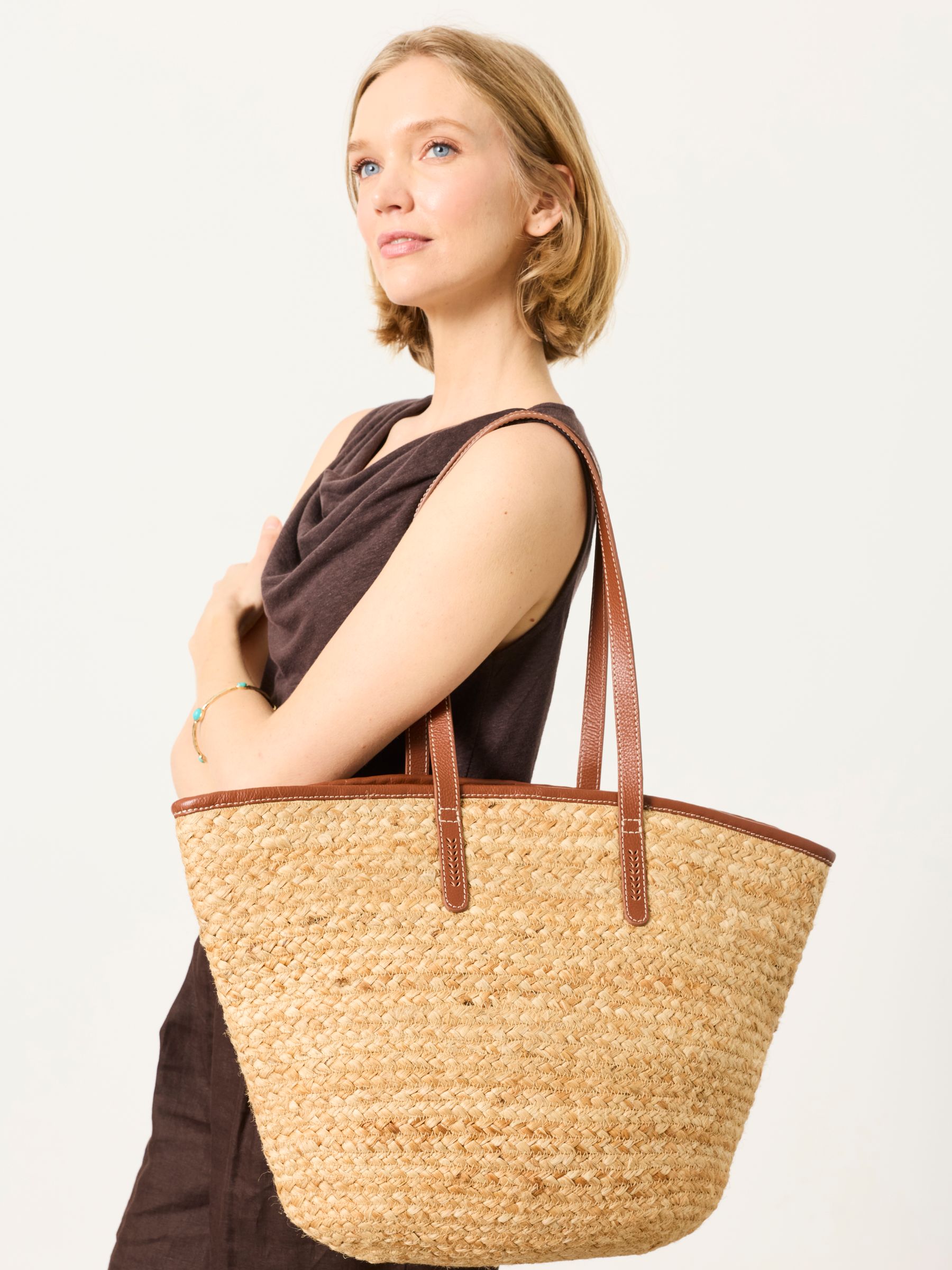 Natural Raffia Tote Bag - Image 1 of 5