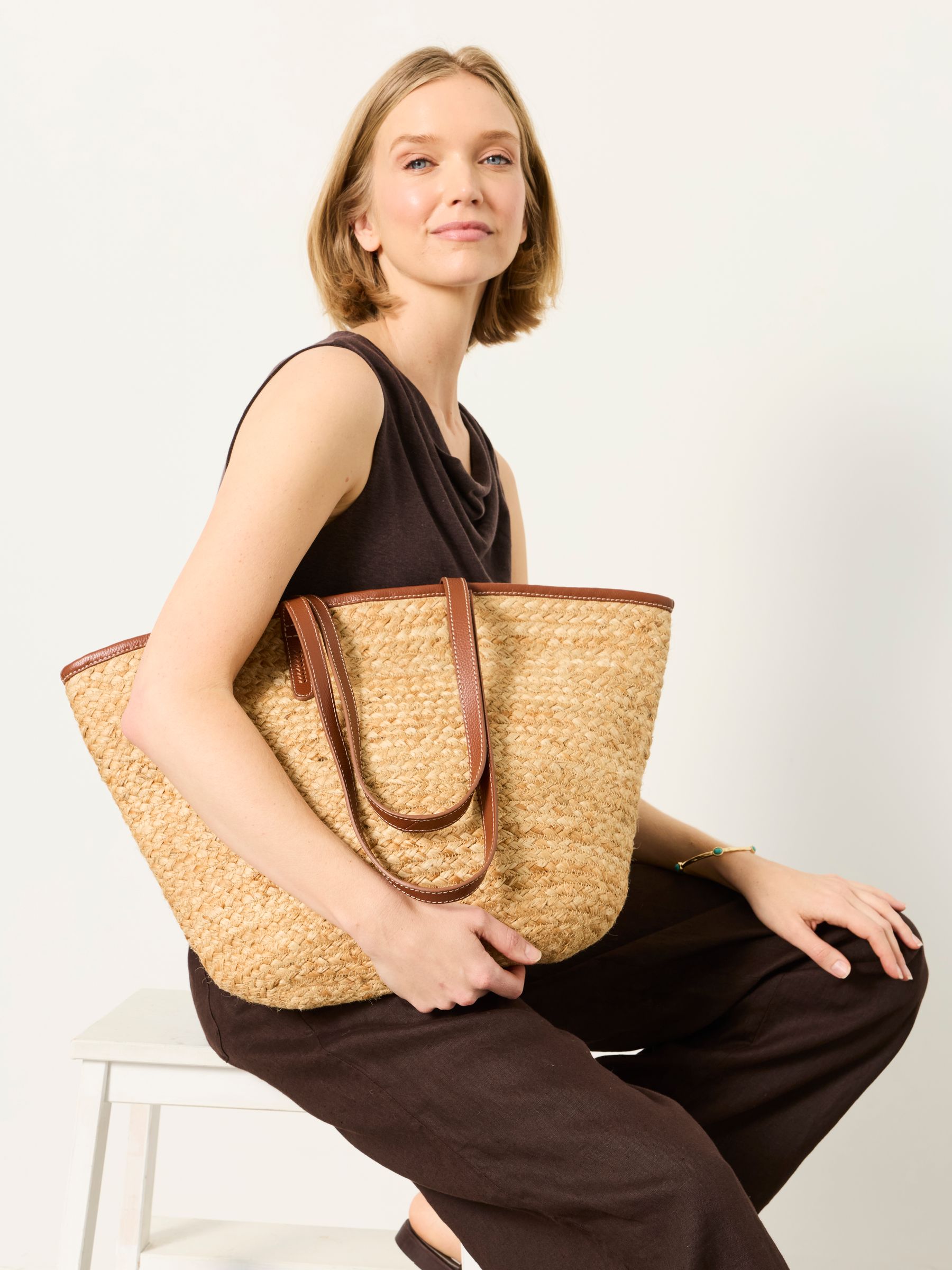 Natural Raffia Tote Bag - Image 2 of 5