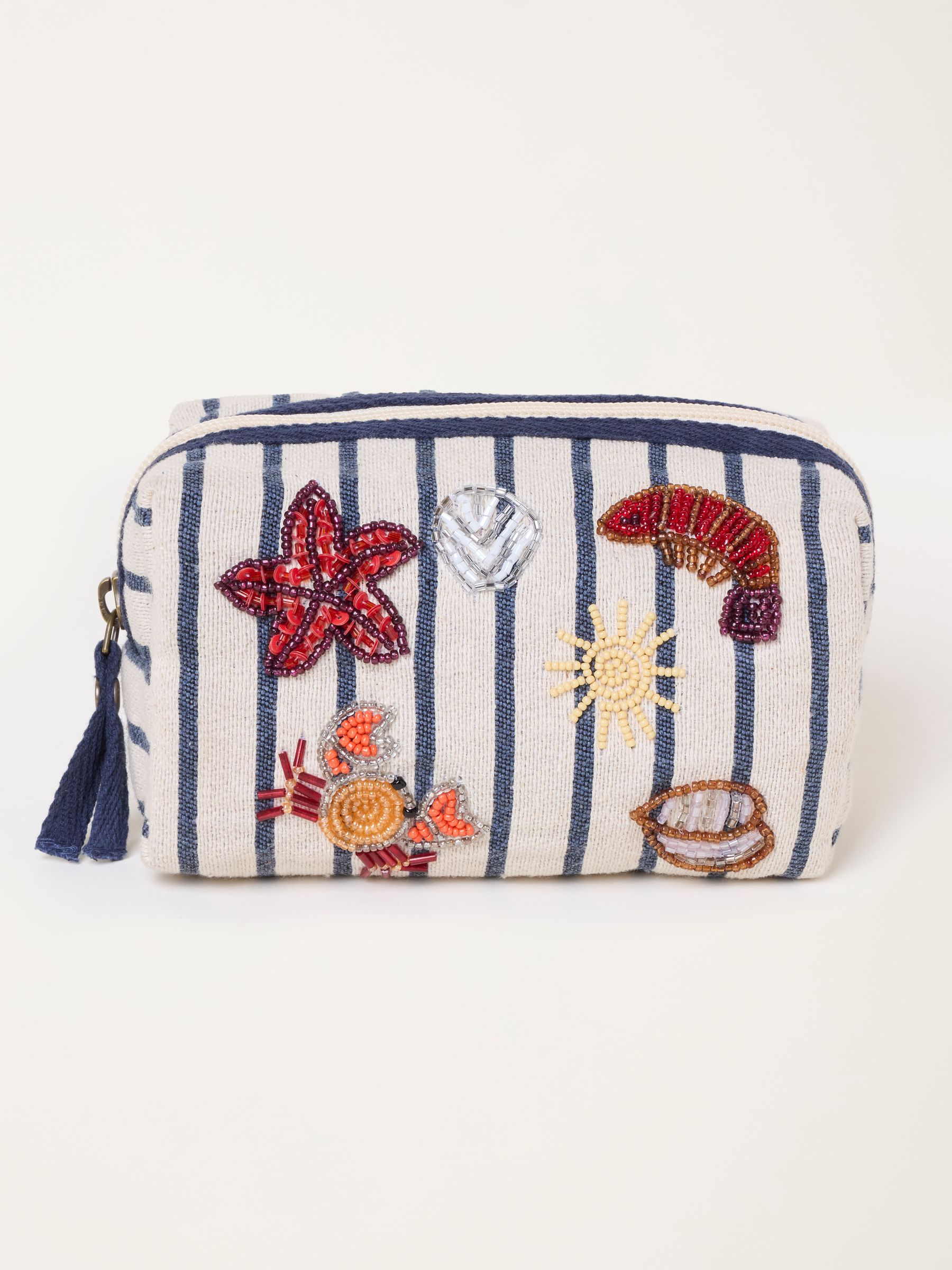 Multi Stripe Sea Beaded Pouch - Image 1 of 3