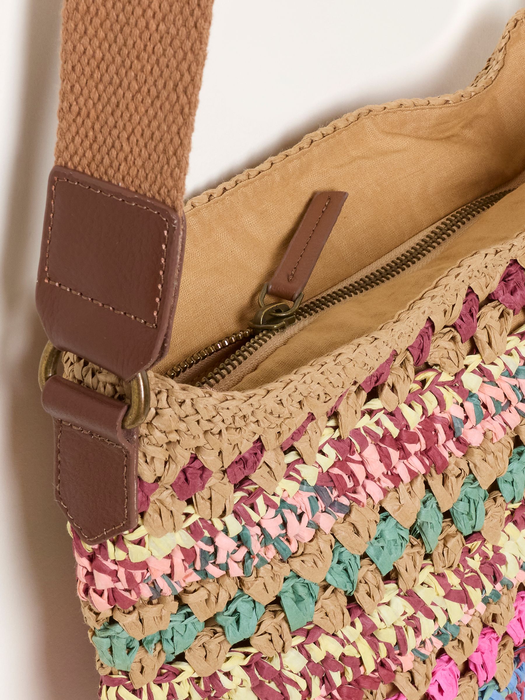 Multi Raffia Woven Crossbody Bag - Image 4 of 5