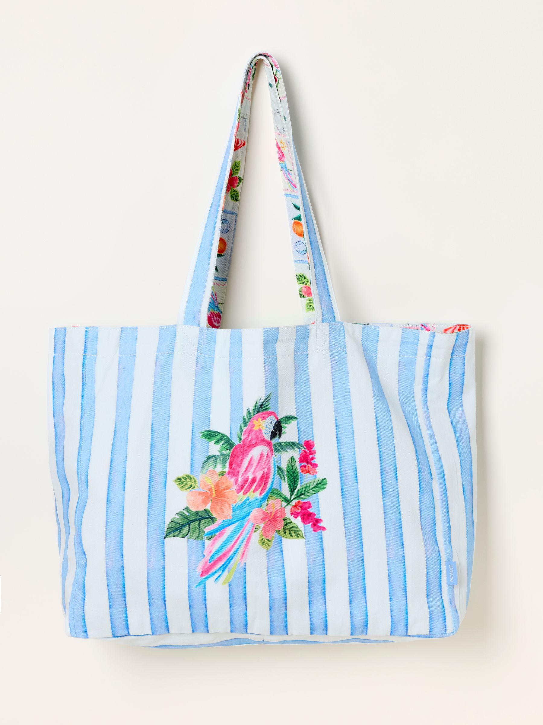Blue Tropical Parrot Reversible Tote - Image 3 of 5