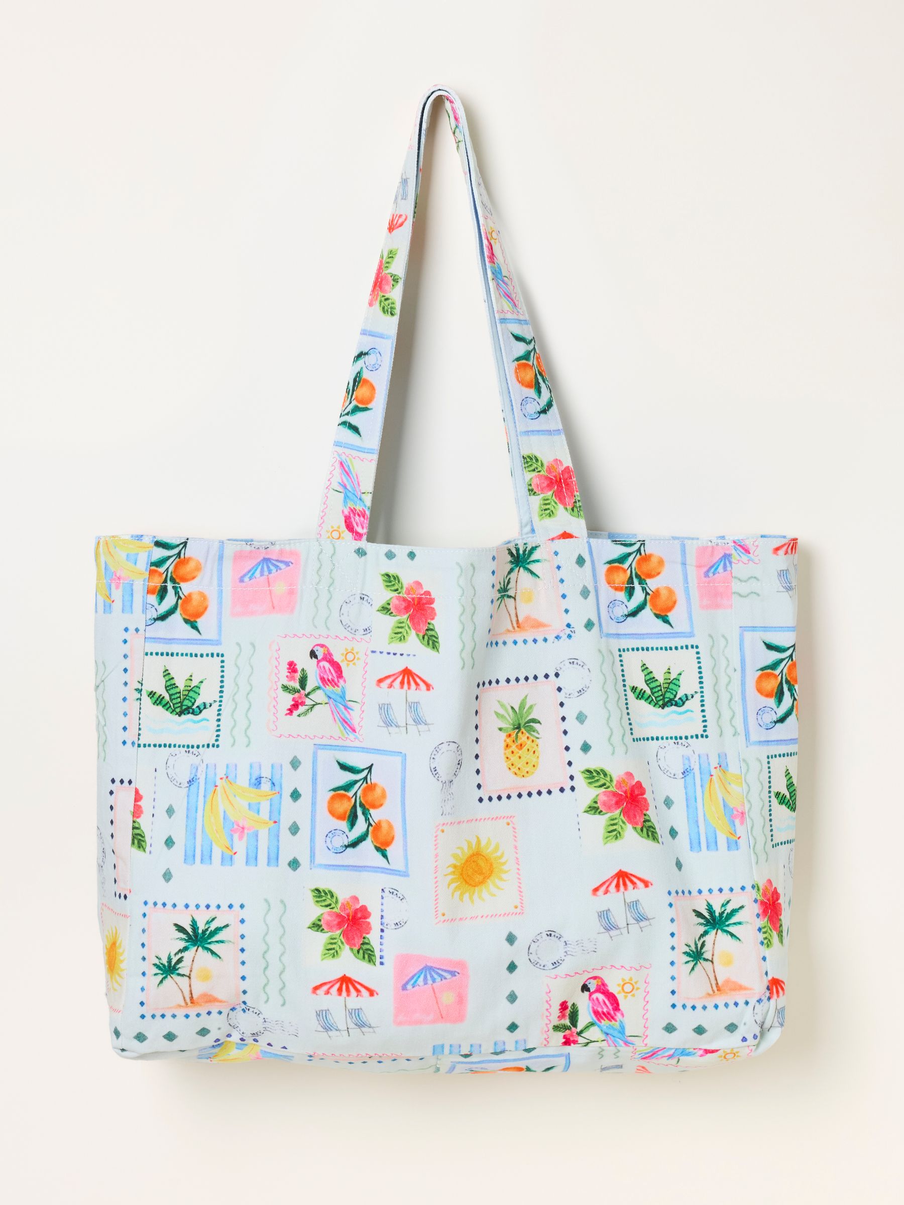 Blue Tropical Parrot Reversible Tote - Image 4 of 5