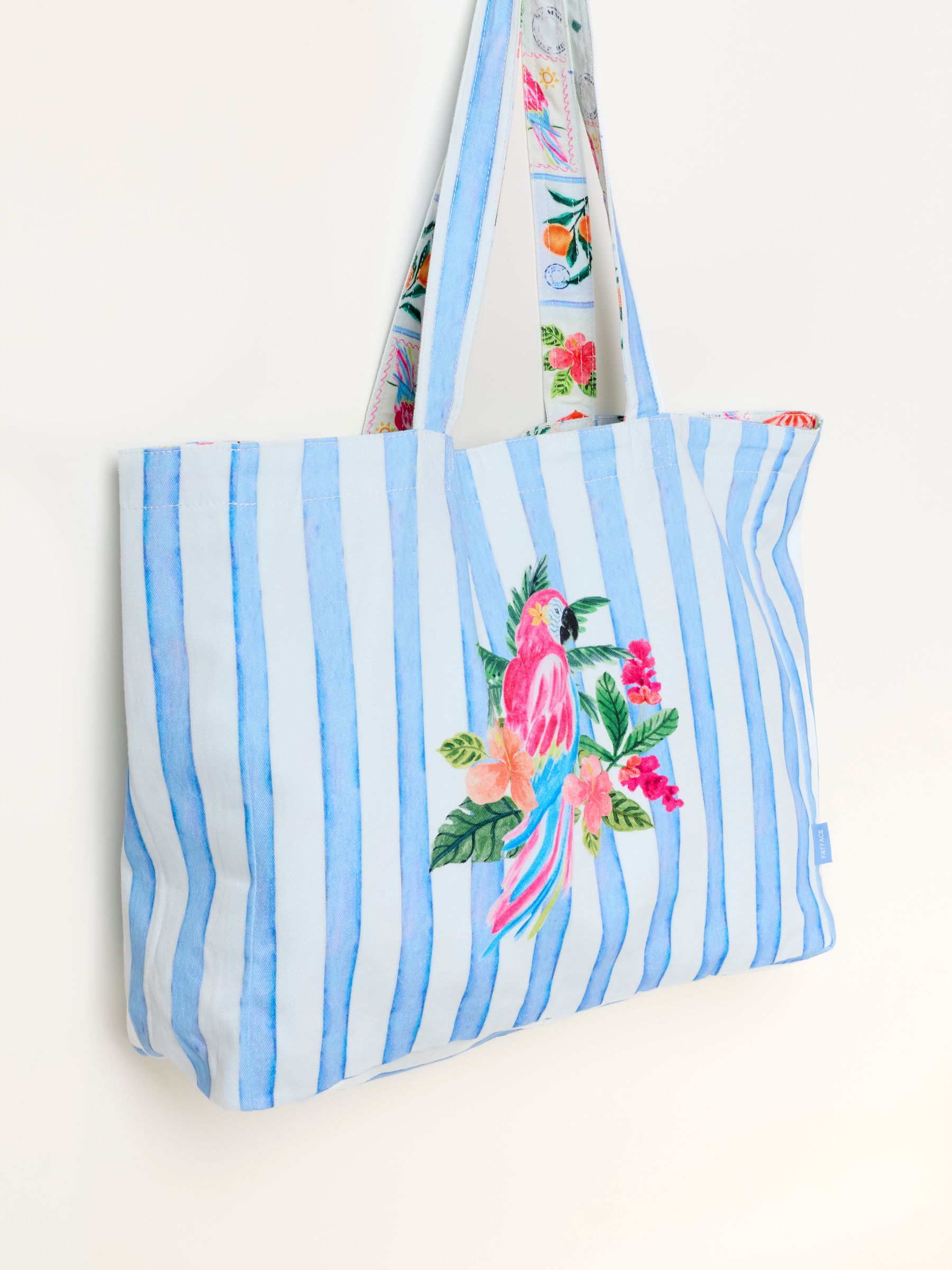 Blue Tropical Parrot Reversible Tote - Image 5 of 5