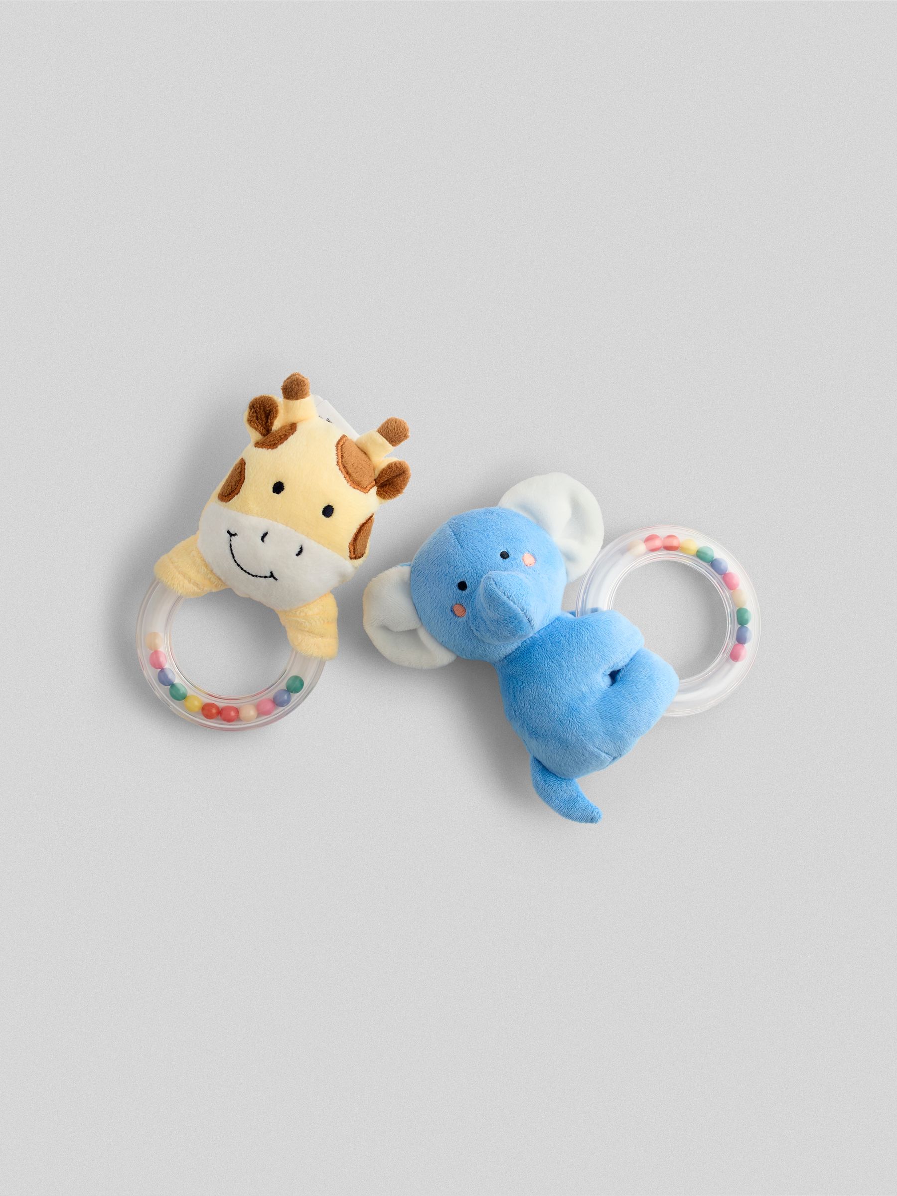 2-Pack Elephant and Giraffe Ring Rattles - Image 1 of 4