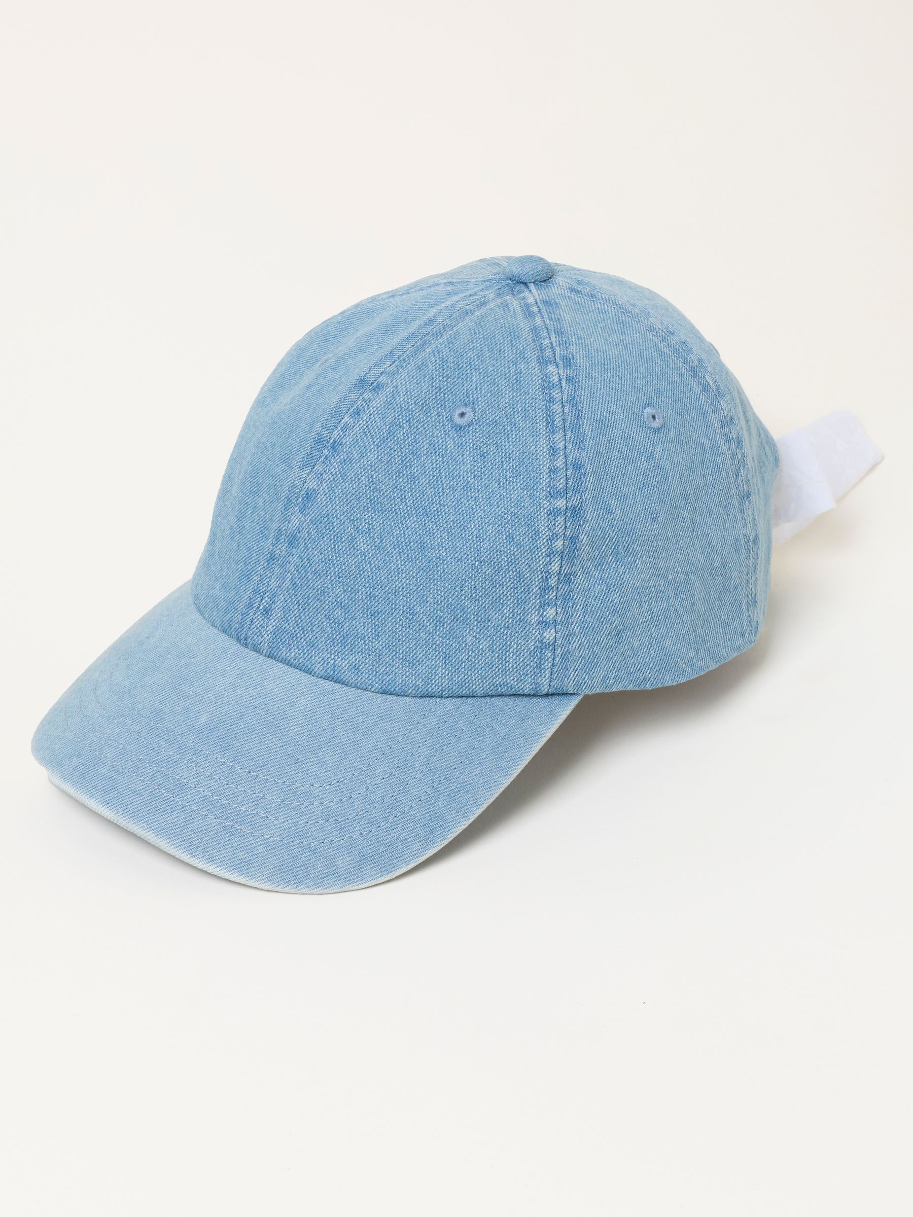 Denim Bow Tie Denim Cap - Image 1 of 3 Denim Bow Tie Denim Cap - Image 1 of 3
