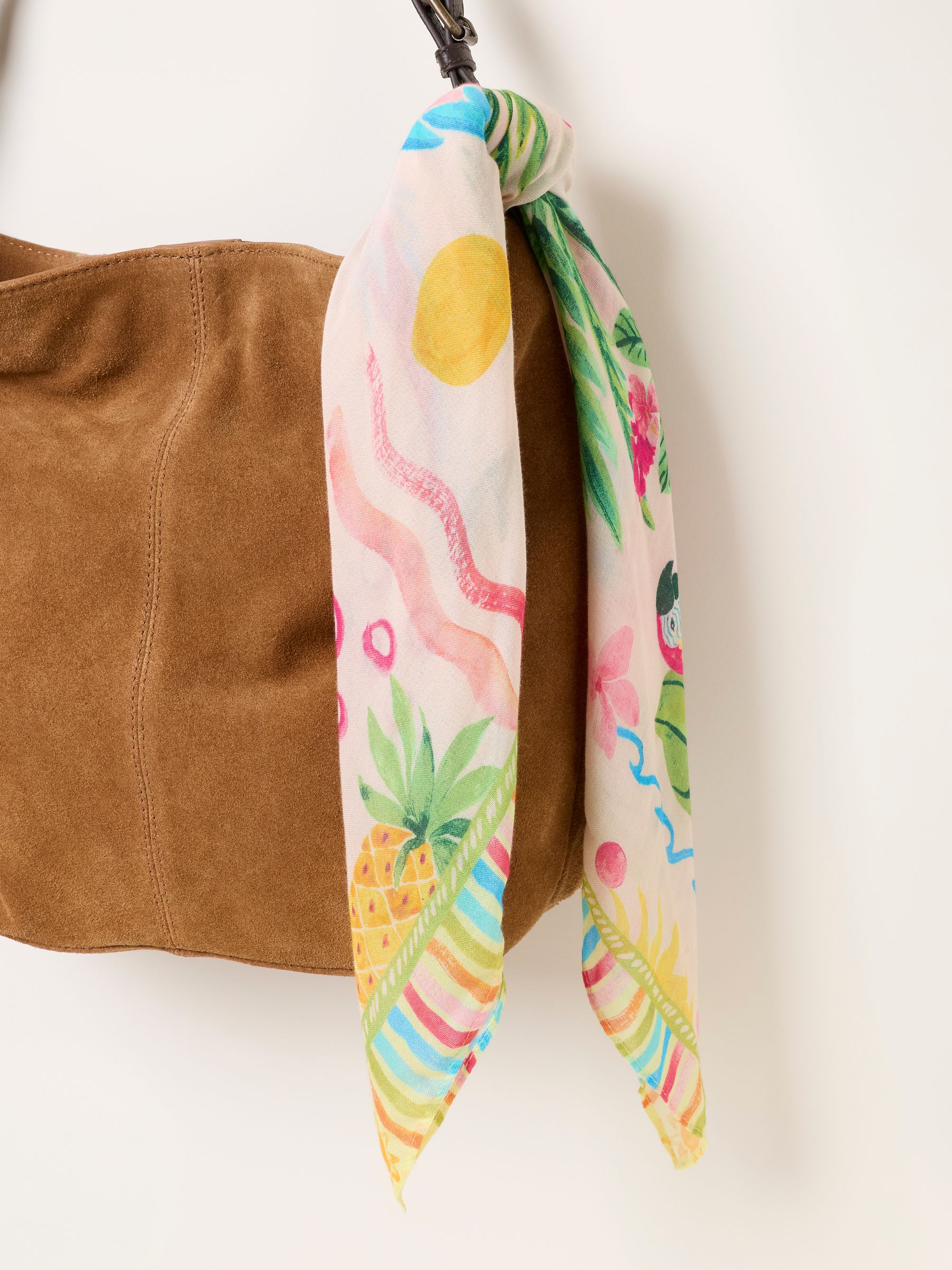 Pink Parrot Square Scarf - Image 3 of 3 Pink Parrot Square Scarf - Image 3 of 3