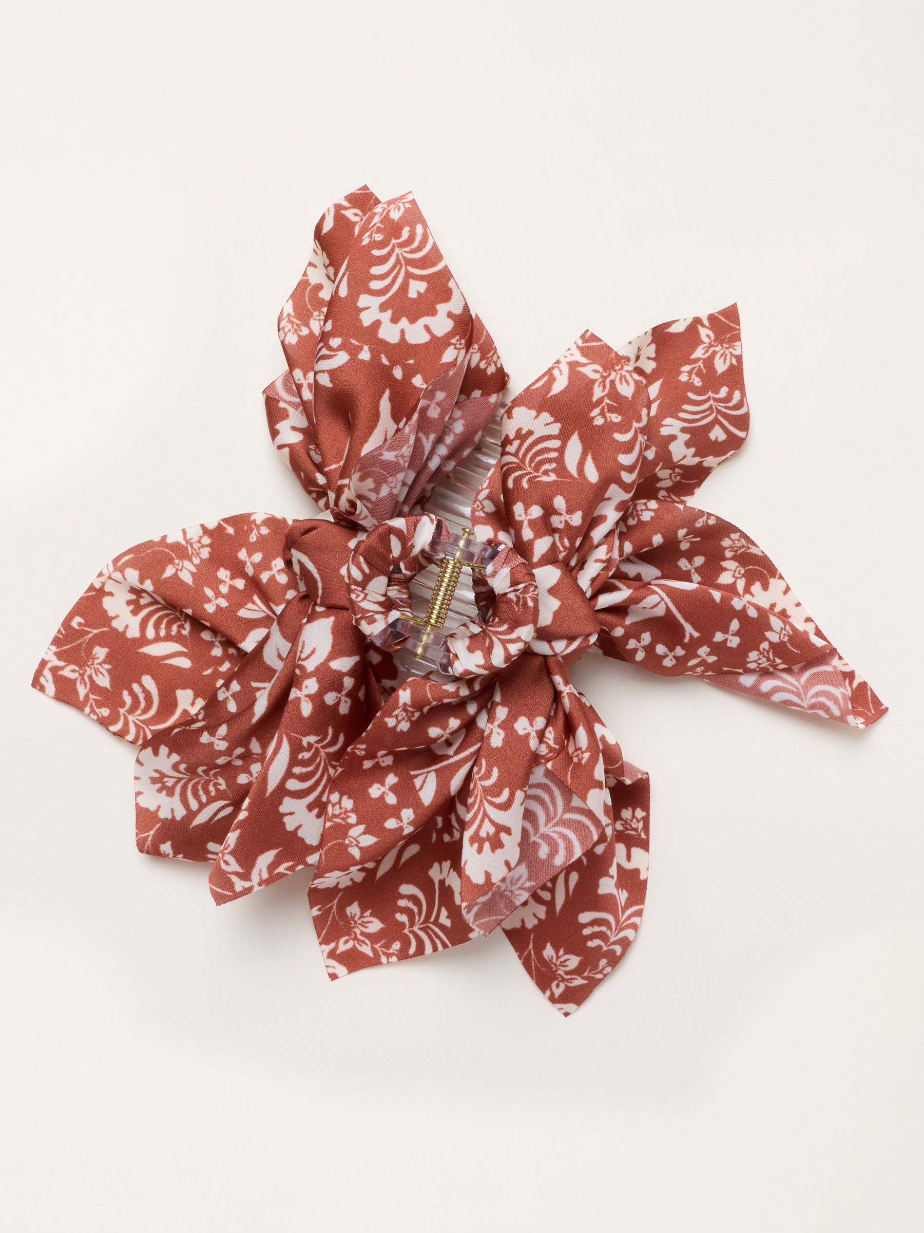 Brown Printed Bow Claw Clip - Image 1 of 2