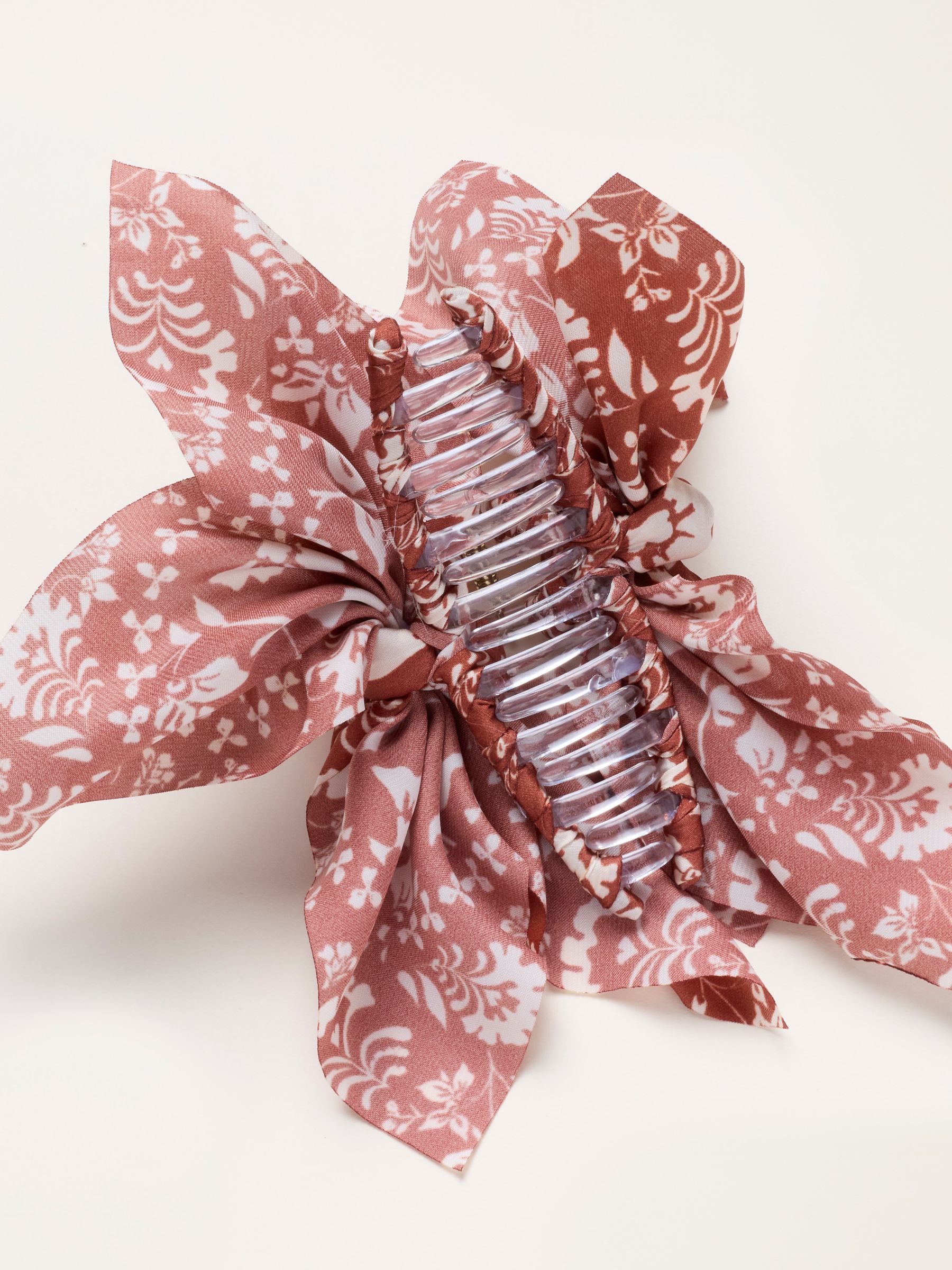 Brown Printed Bow Claw Clip - Image 2 of 2