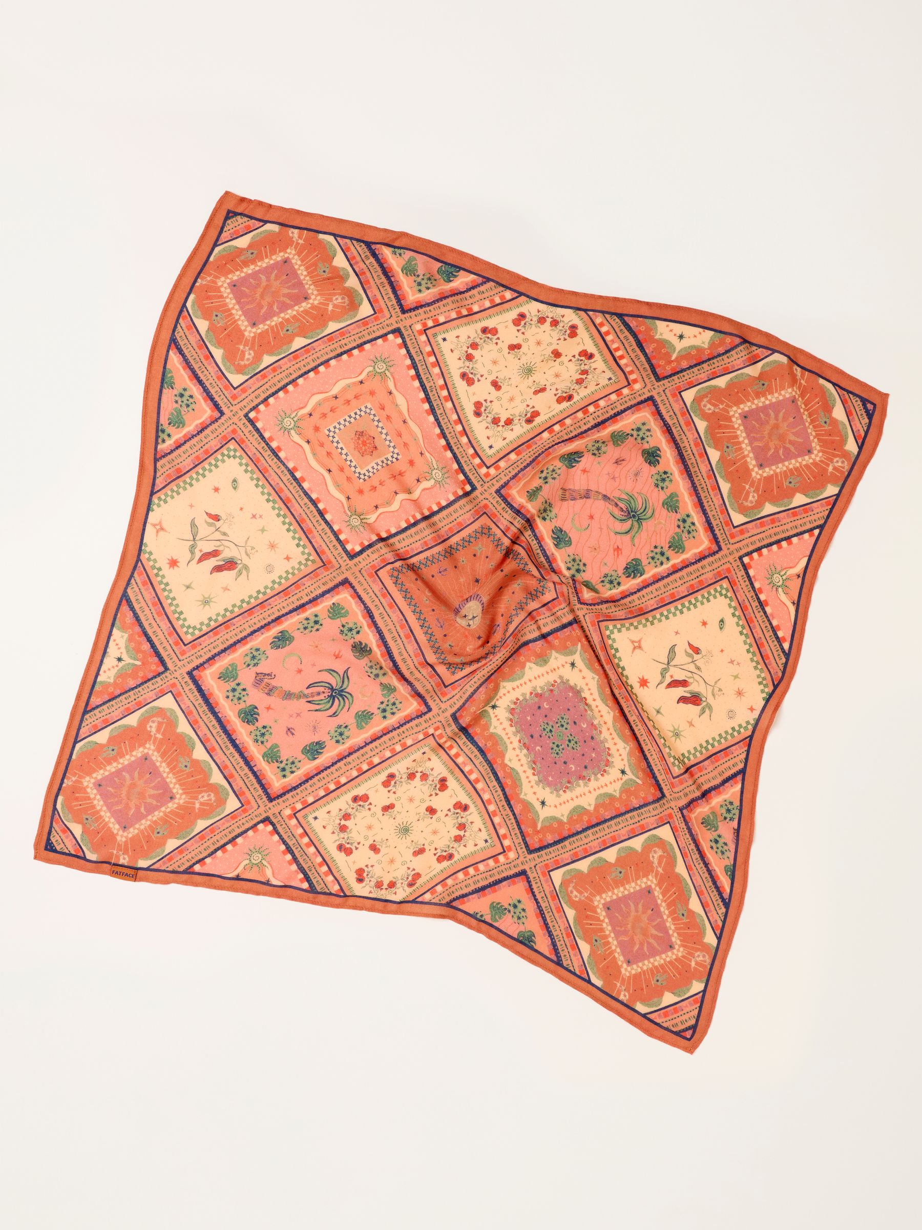 Orange Patchwork Square Scarf - Image 2 of 3