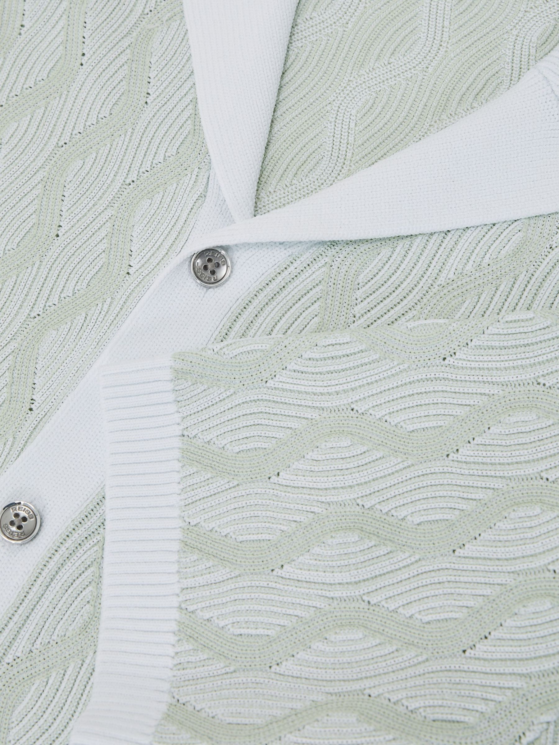 Wave-Knit Cuban-Collar Shirt in Soft Sage - Image 6 of 6