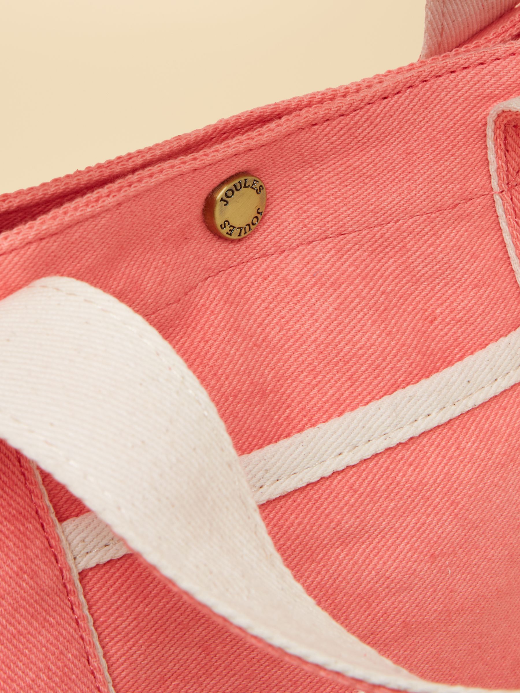 Coral Pink Mini Crossbody Cotton Tote Bag - Image 8 of 8