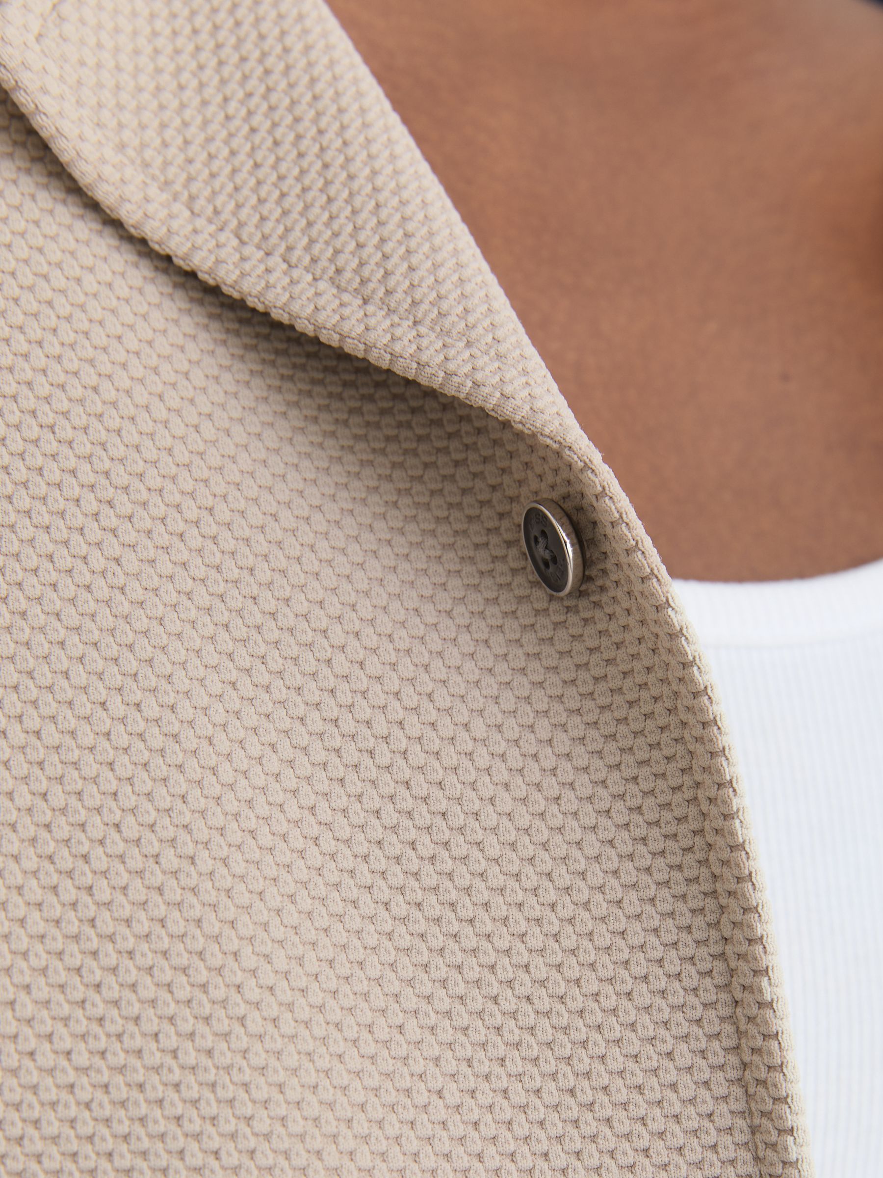 Textured Cuban-Collar Shirt in Stone - Image 3 of 7