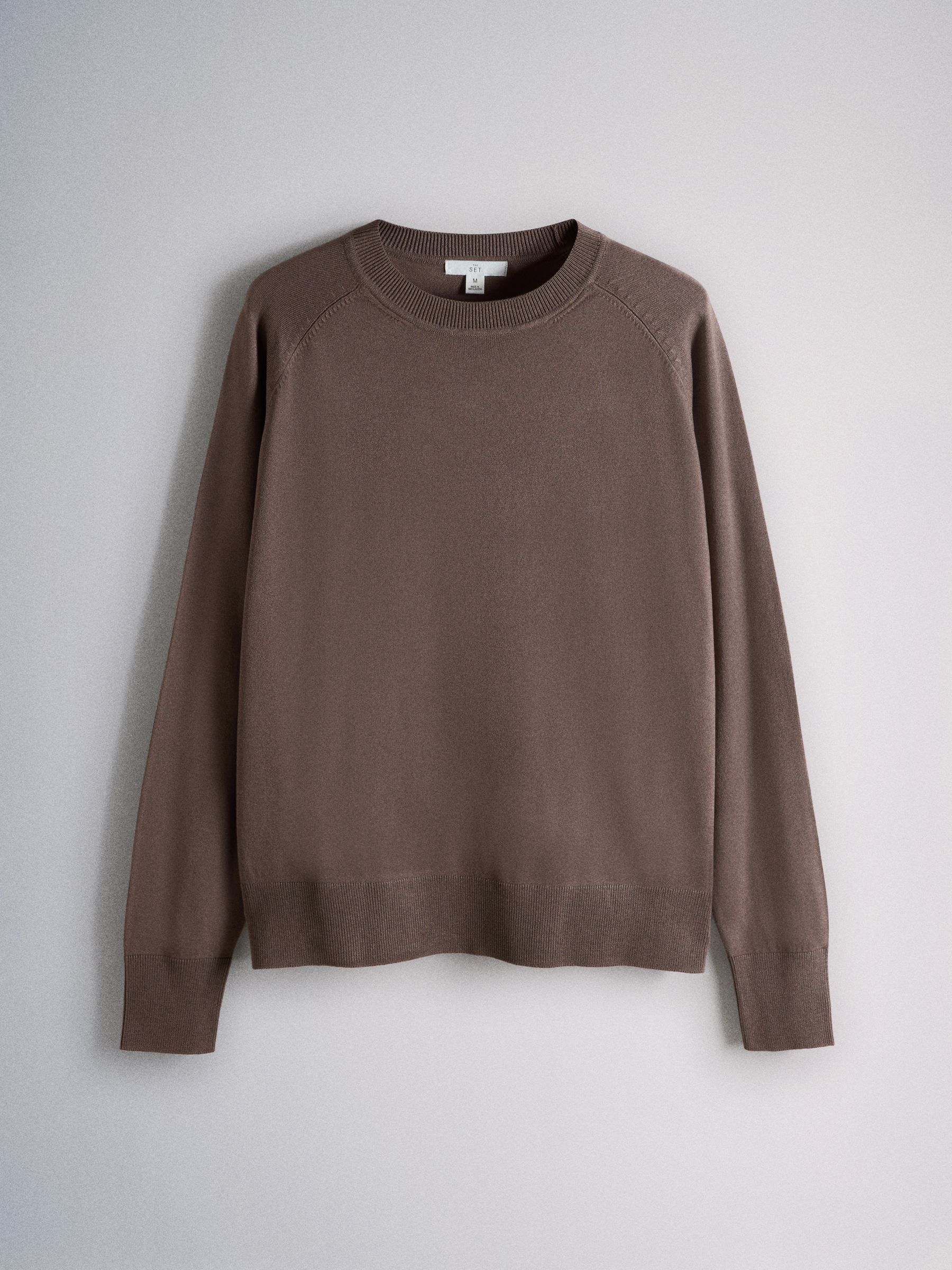 4 Pack Fine Knitted Crew Neck Jumpers Dark Navy/Plum/Purple/Taupe Brown - Image 3 of 6