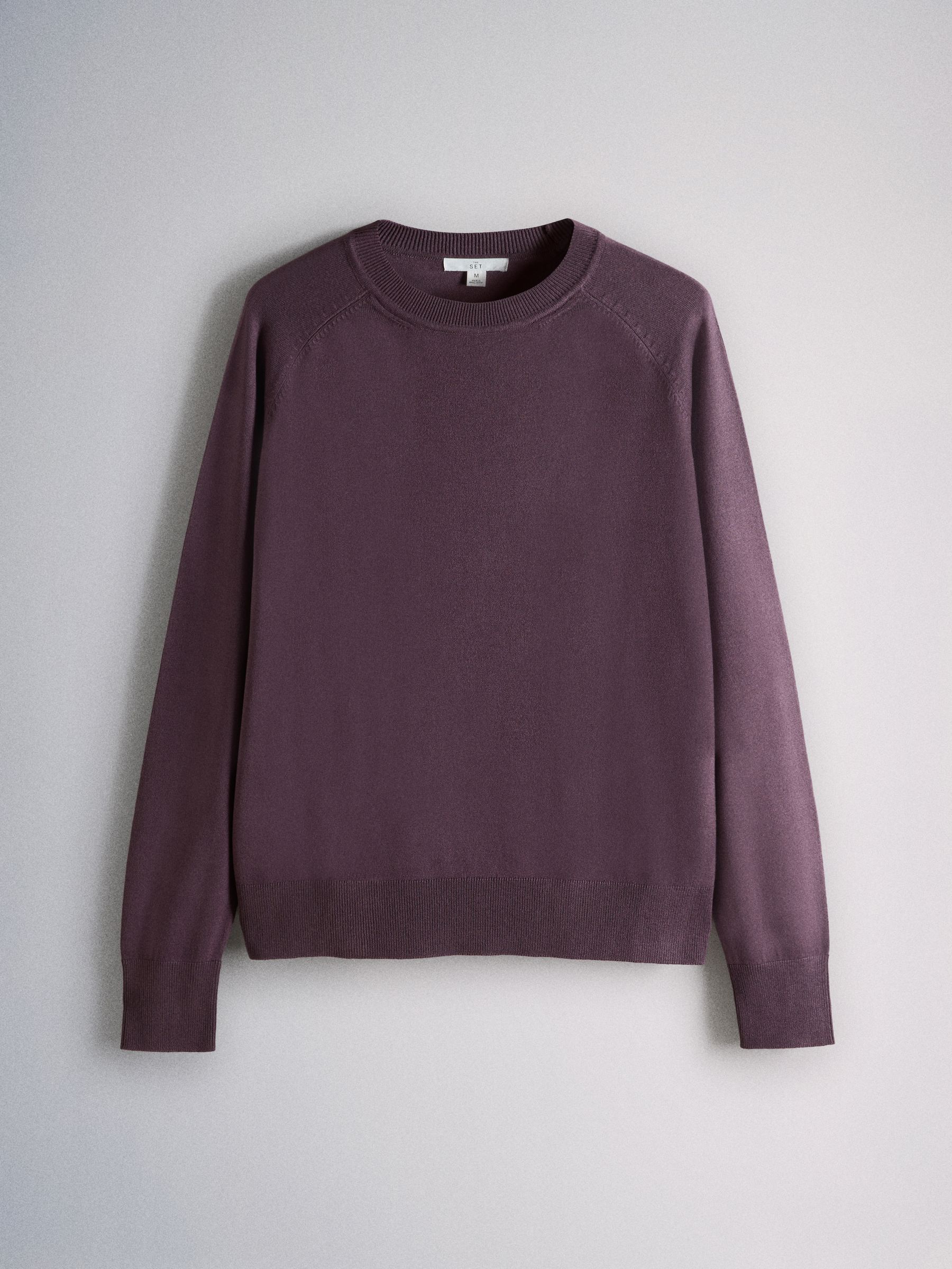 4 Pack Fine Knitted Crew Neck Jumpers Dark Navy/Plum/Purple/Taupe Brown - Image 5 of 6