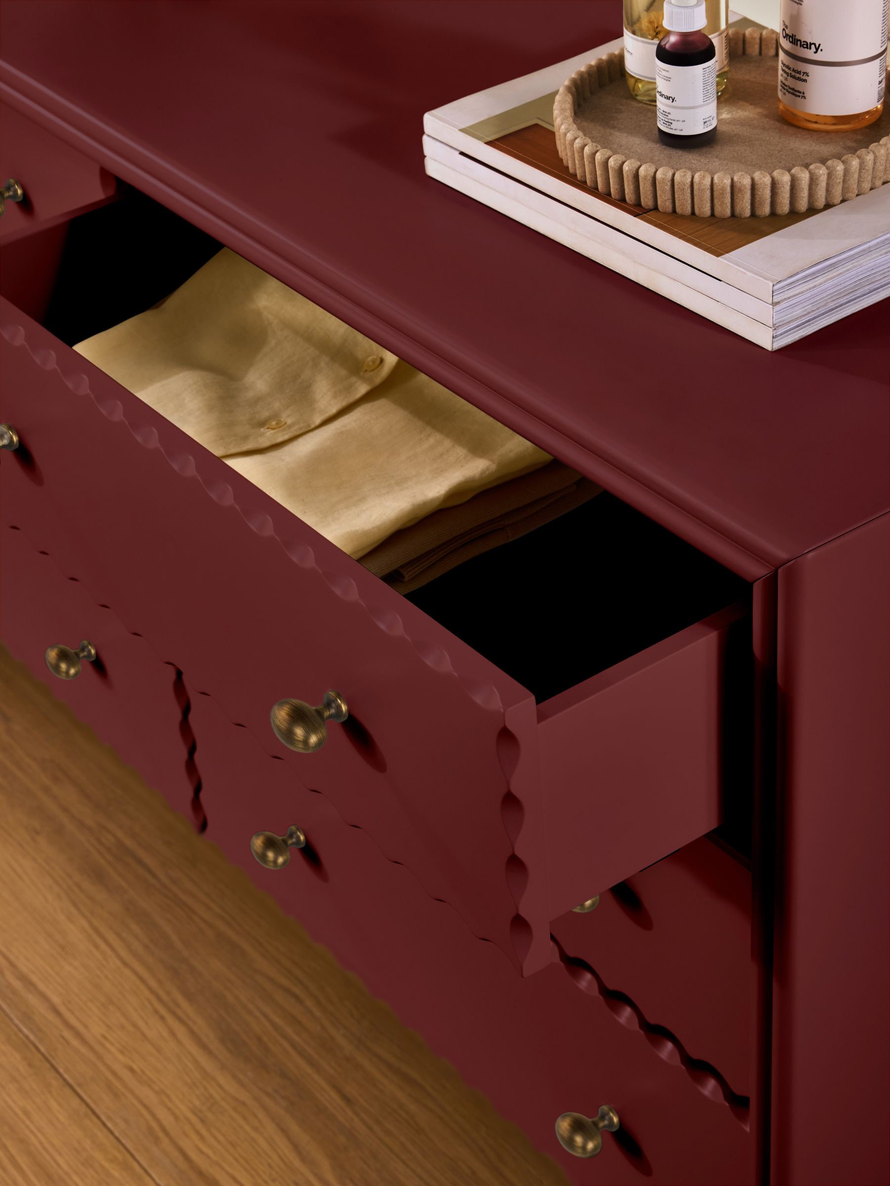 Roisin Chest of Drawer in Burgundy Red - Image 2 of 6 Roisin Chest of Drawer in Burgundy Red - Image 2 of 6