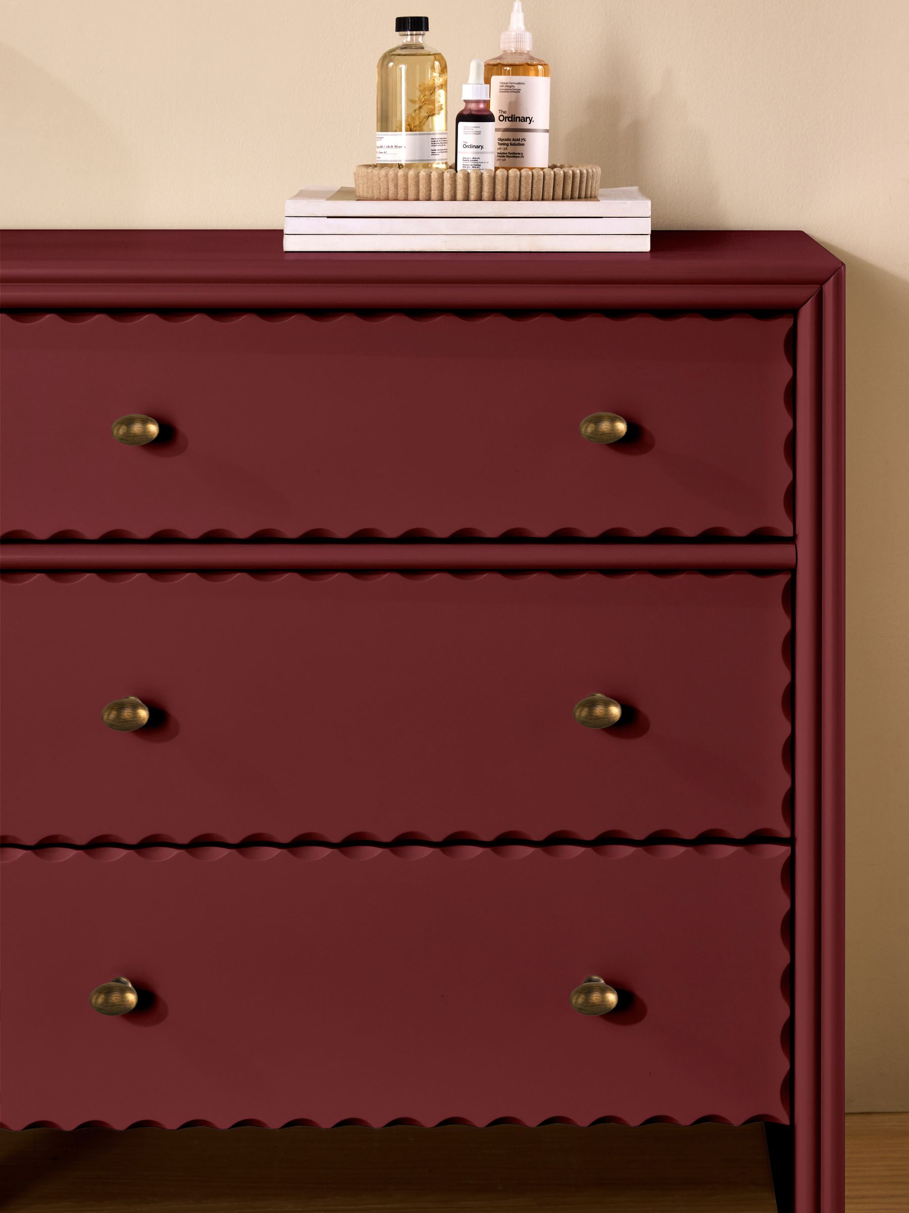 Roisin Chest of Drawer in Burgundy Red - Image 3 of 6