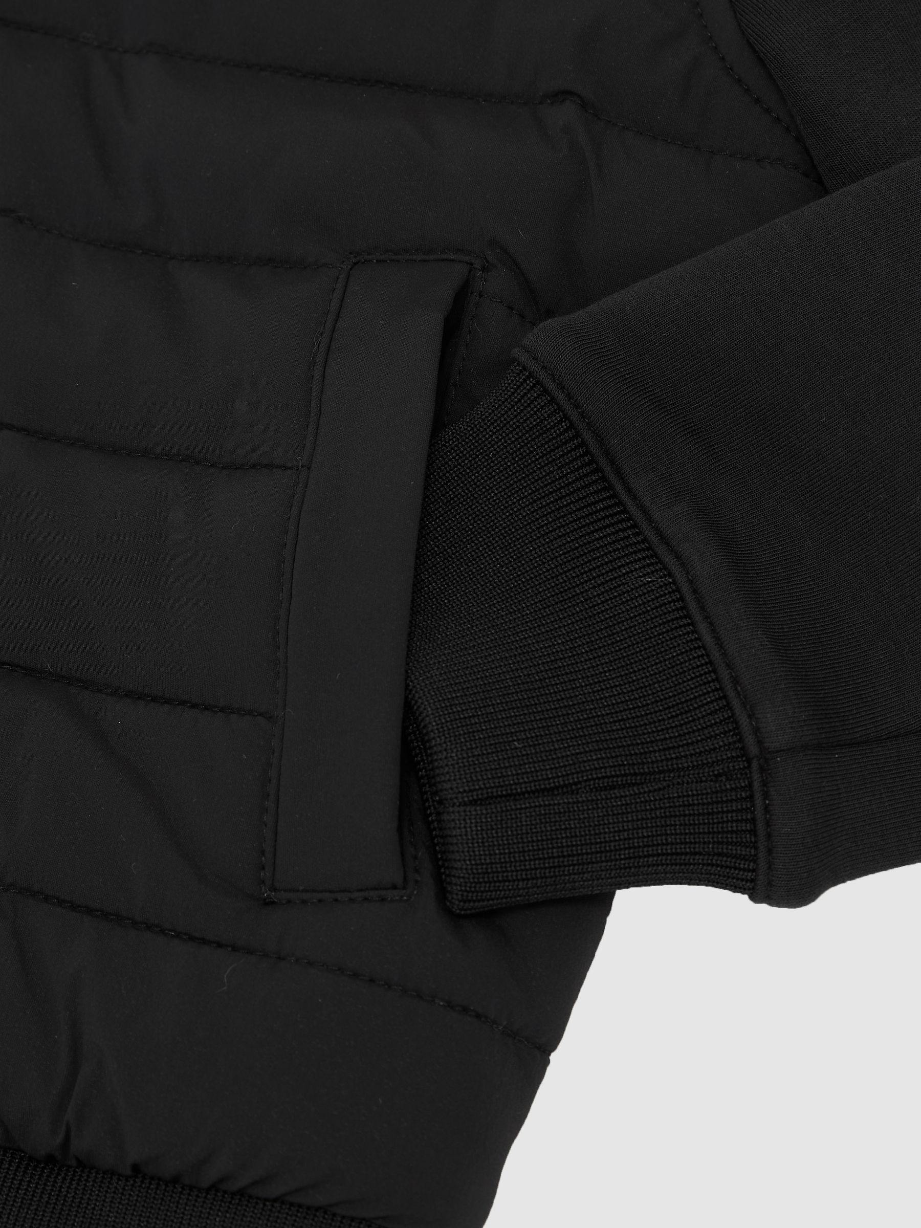 Hybrid Zip-Through Hooded Jacket in Black - Image 2 of 3