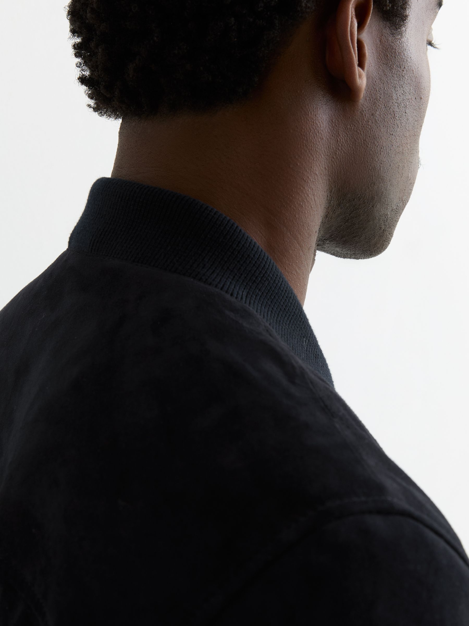 Zip-Through Bomber Jacket in Navy - Image 4 of 7