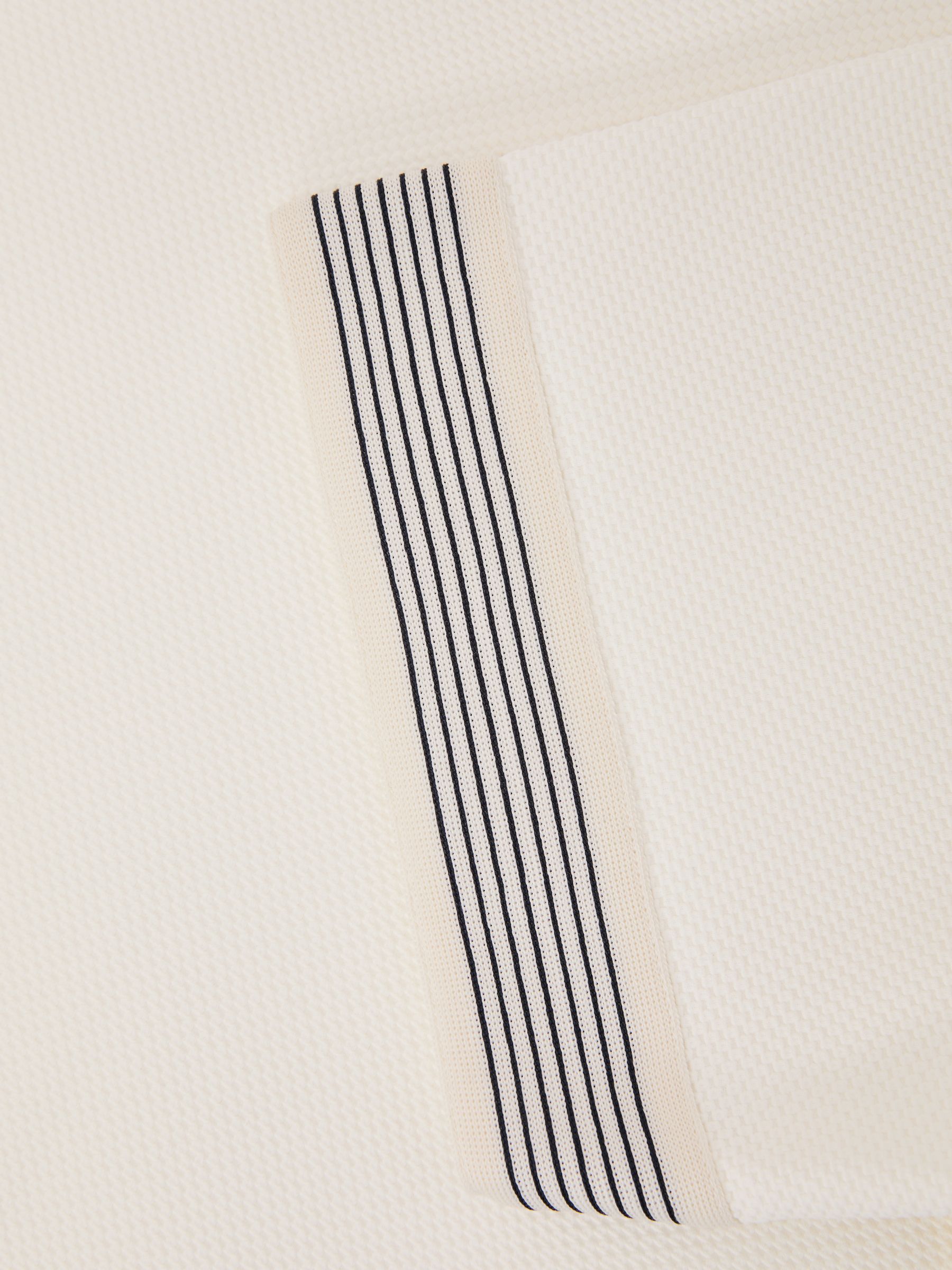 Textured Tape-Cuff Modern-Fit T-Shirt in White - image 4