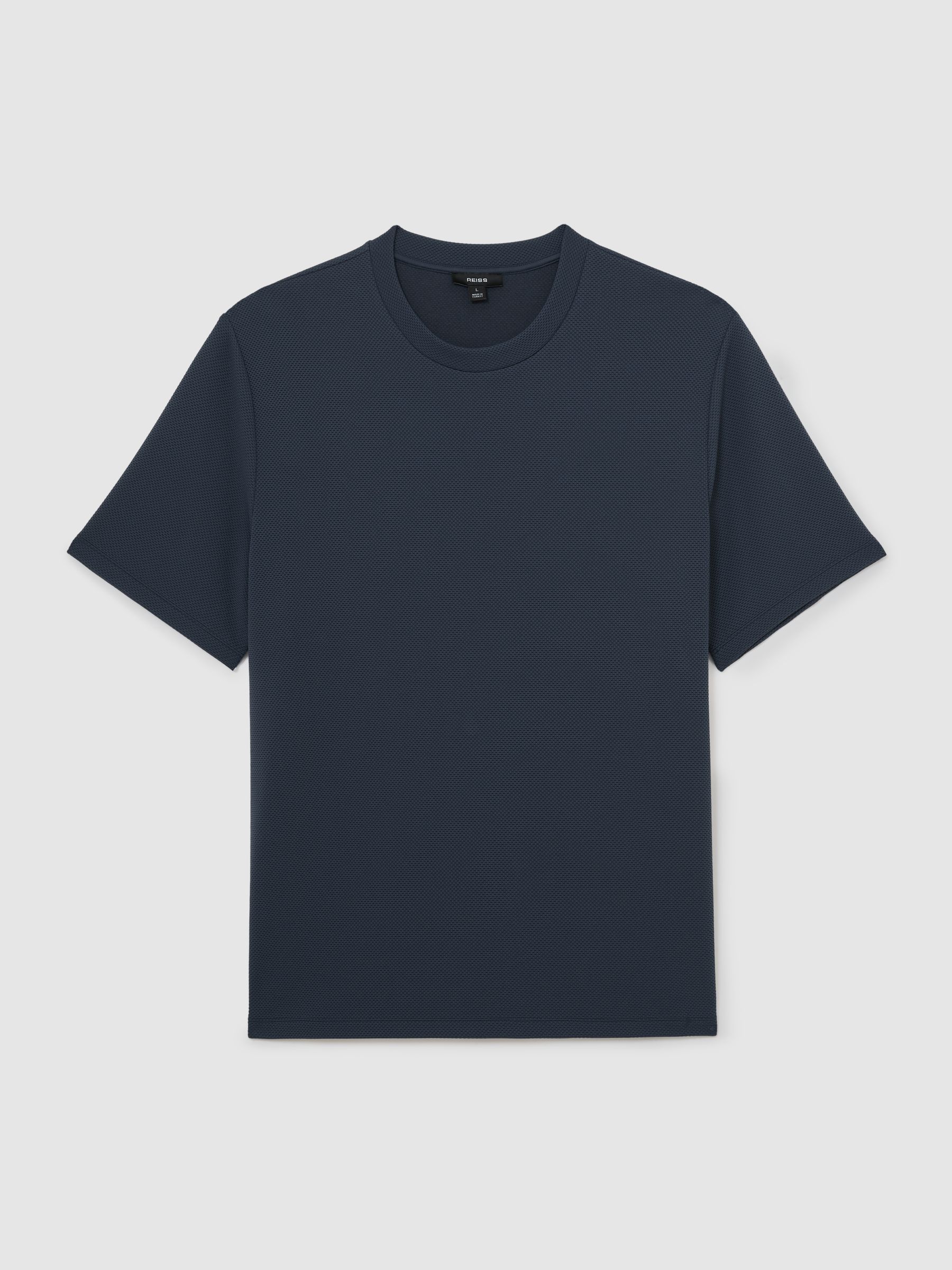 Textured Crew-Neck Modern-Fit T-Shirt in Airforce Blue - image 1