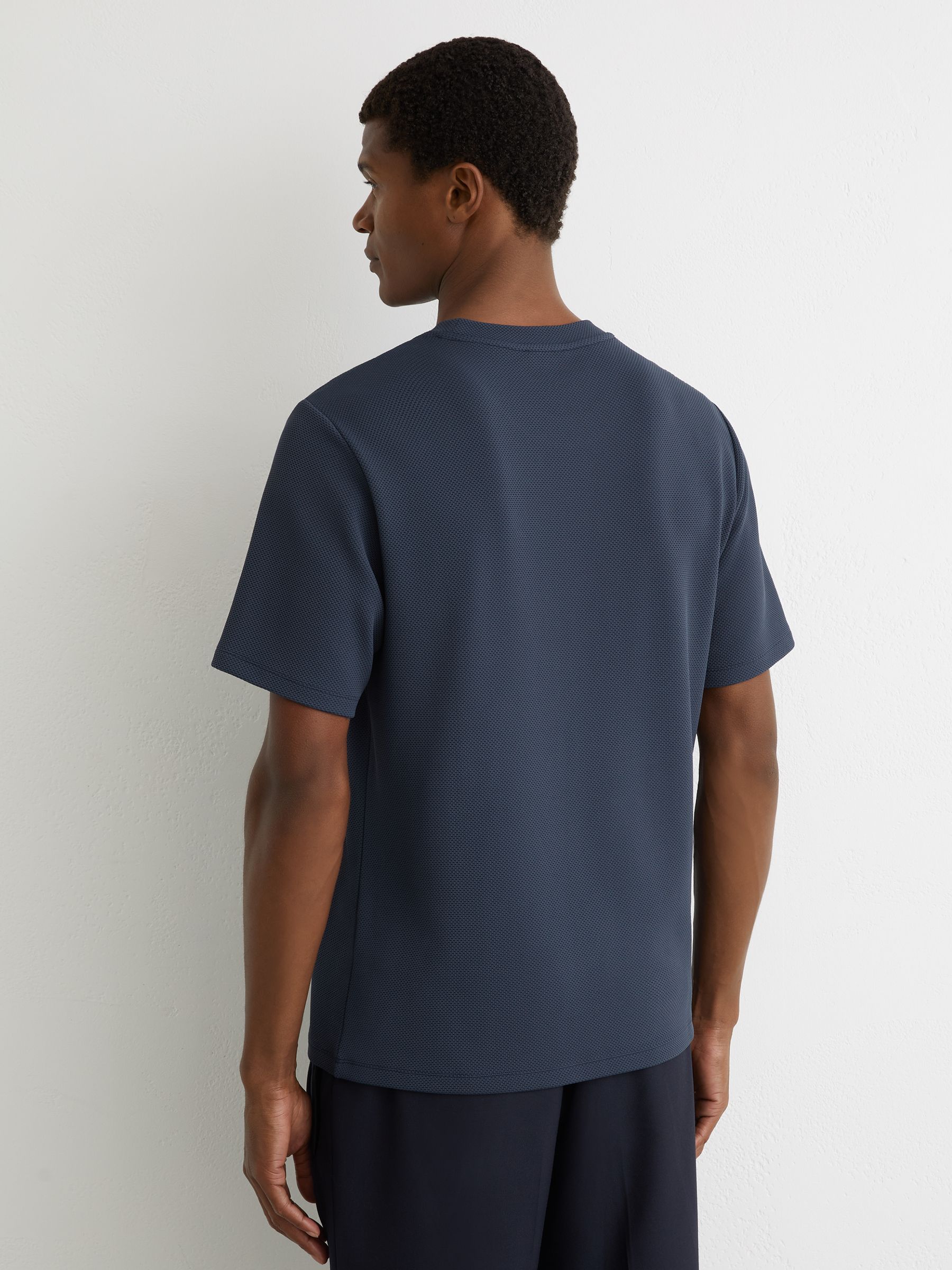 Textured Crew-Neck Modern-Fit T-Shirt in Airforce Blue - image 3