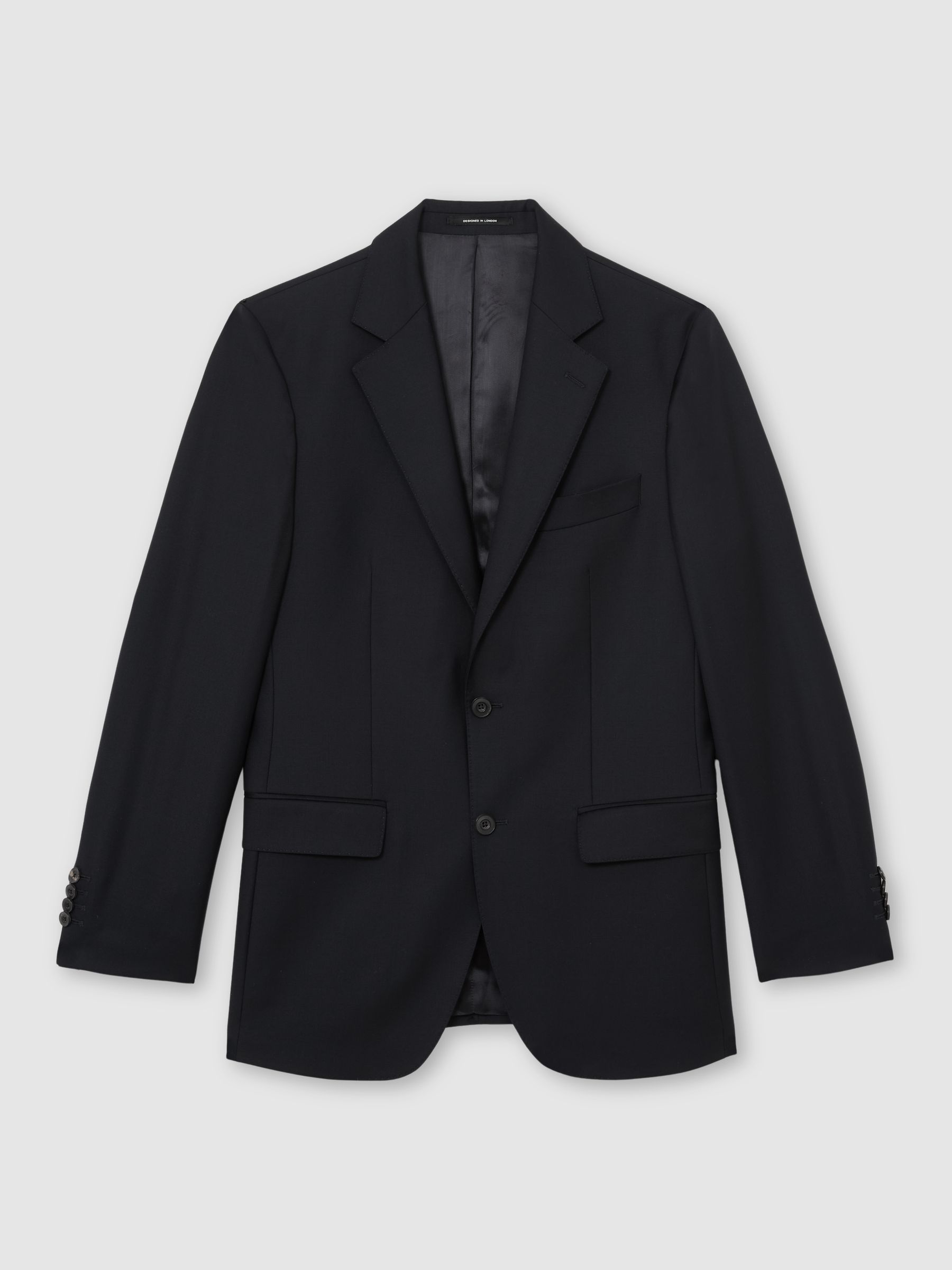 Classic Fit Italian Wool Single-Breasted Suit Blazer in Navy - image 1