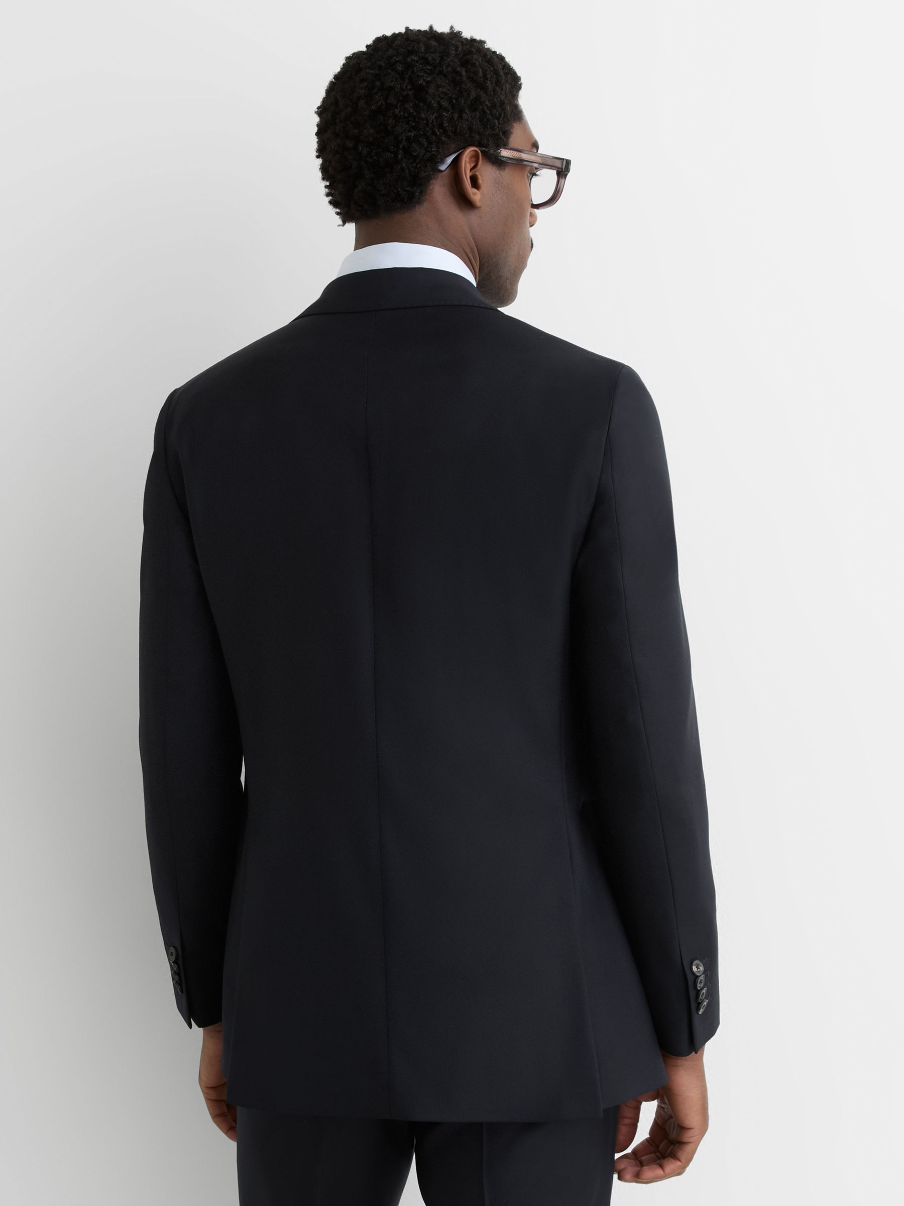 Wool Twill Single-Breasted Suit Blazer Classic-Fit in Navy - Image 6 of 8