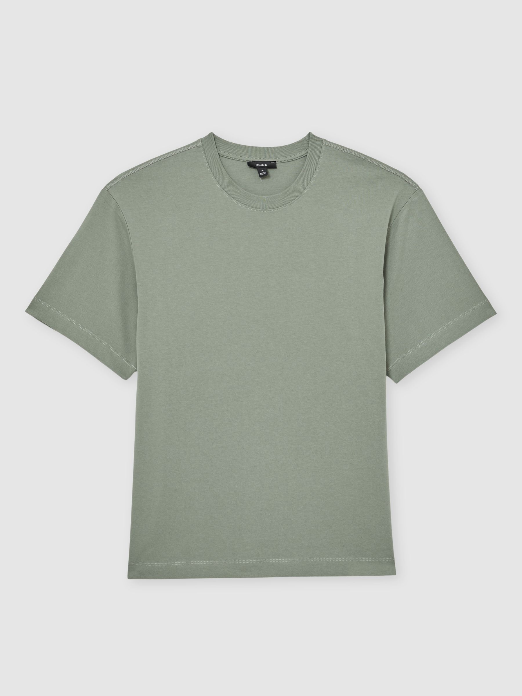 Cotton Garment-Dyed Oversized T-Shirt in Sage Green - Image 2 of 6 Cotton Garment-Dyed Oversized T-Shirt in Sage Green - Image 2 of 6