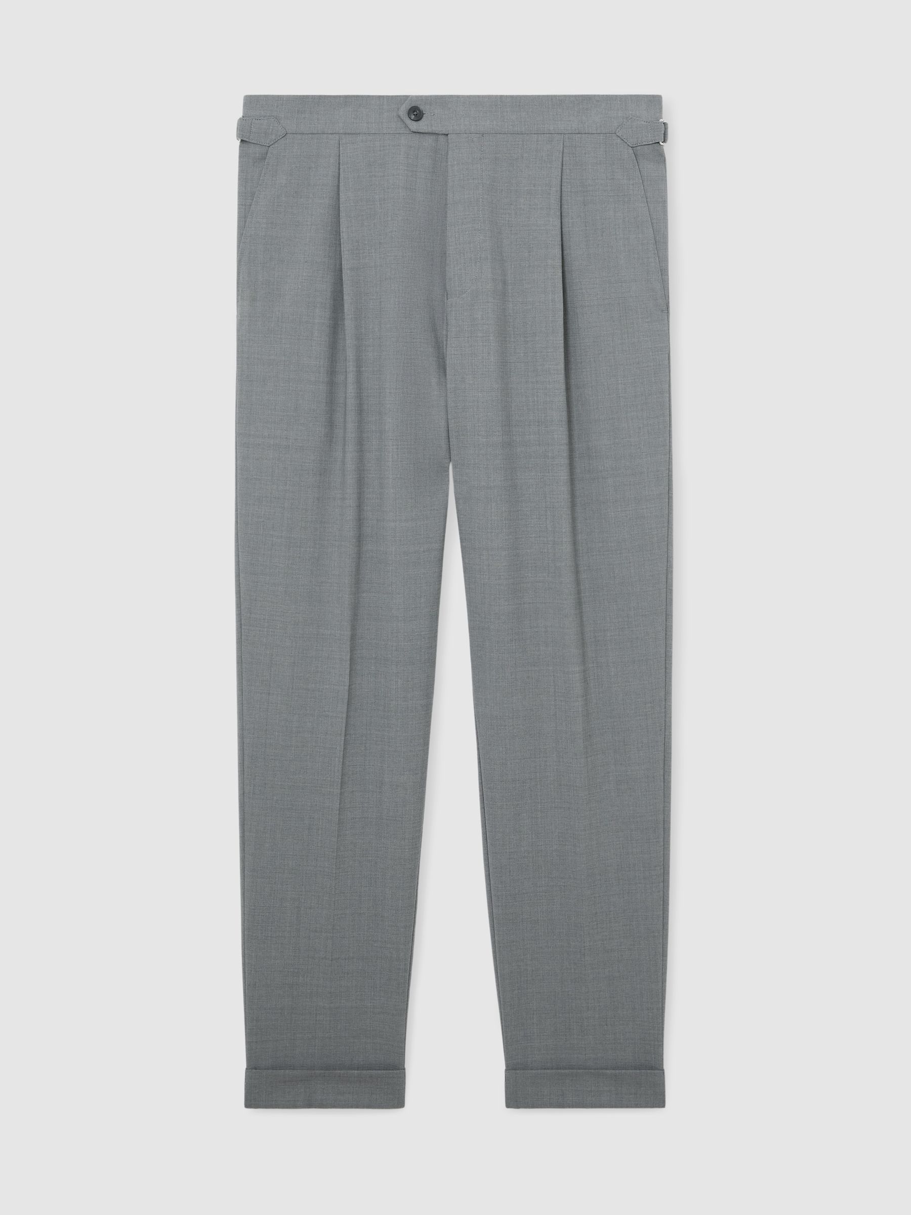 Tailored Fit Side-Adjuster Tailored-Fit Suit Trousers Wool-Blend in Light Grey - image 1