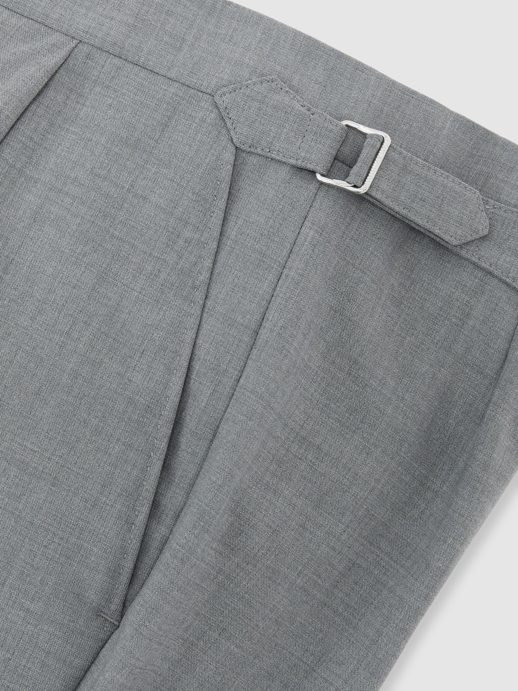 Tailored Fit Side-Adjuster Tailored-Fit Suit Trousers Wool-Blend in Light Grey - image 3