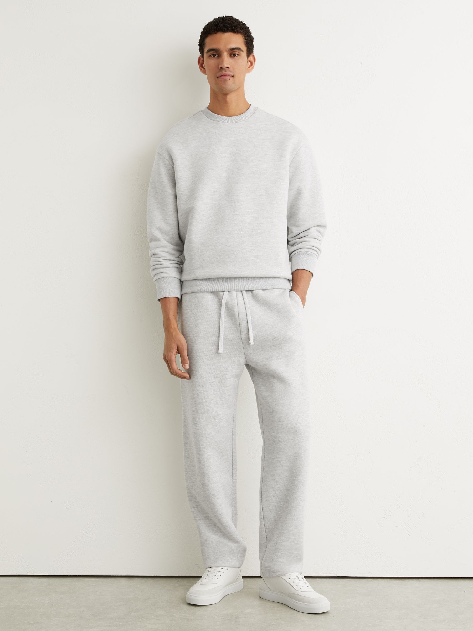 Cotton-Blend Heavyweight Sweatshirt in Grey Melange - Image 3 of 7